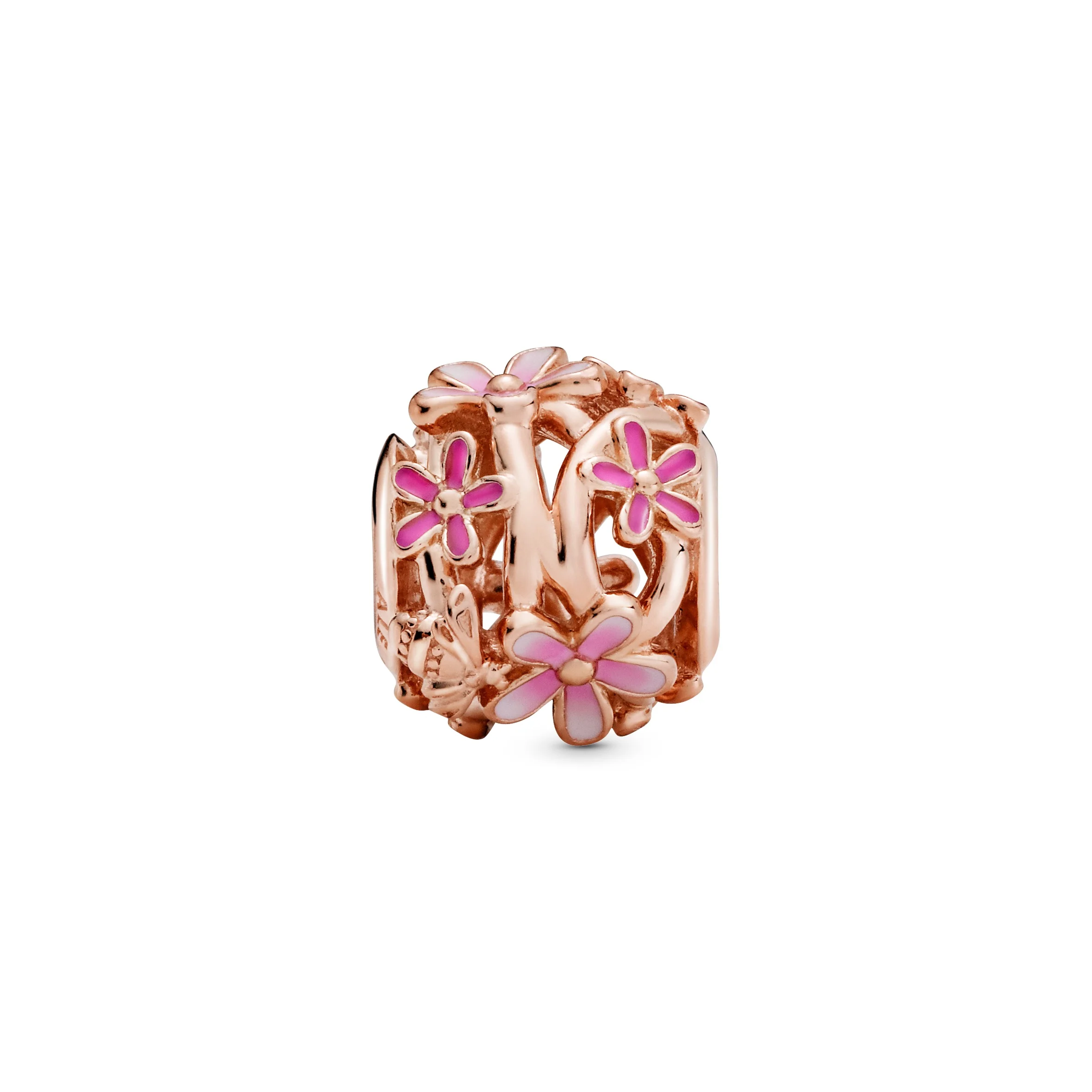 Daisy 14K Rose Gold-Plated Charm With Shaded Pink Enamel - Image 7