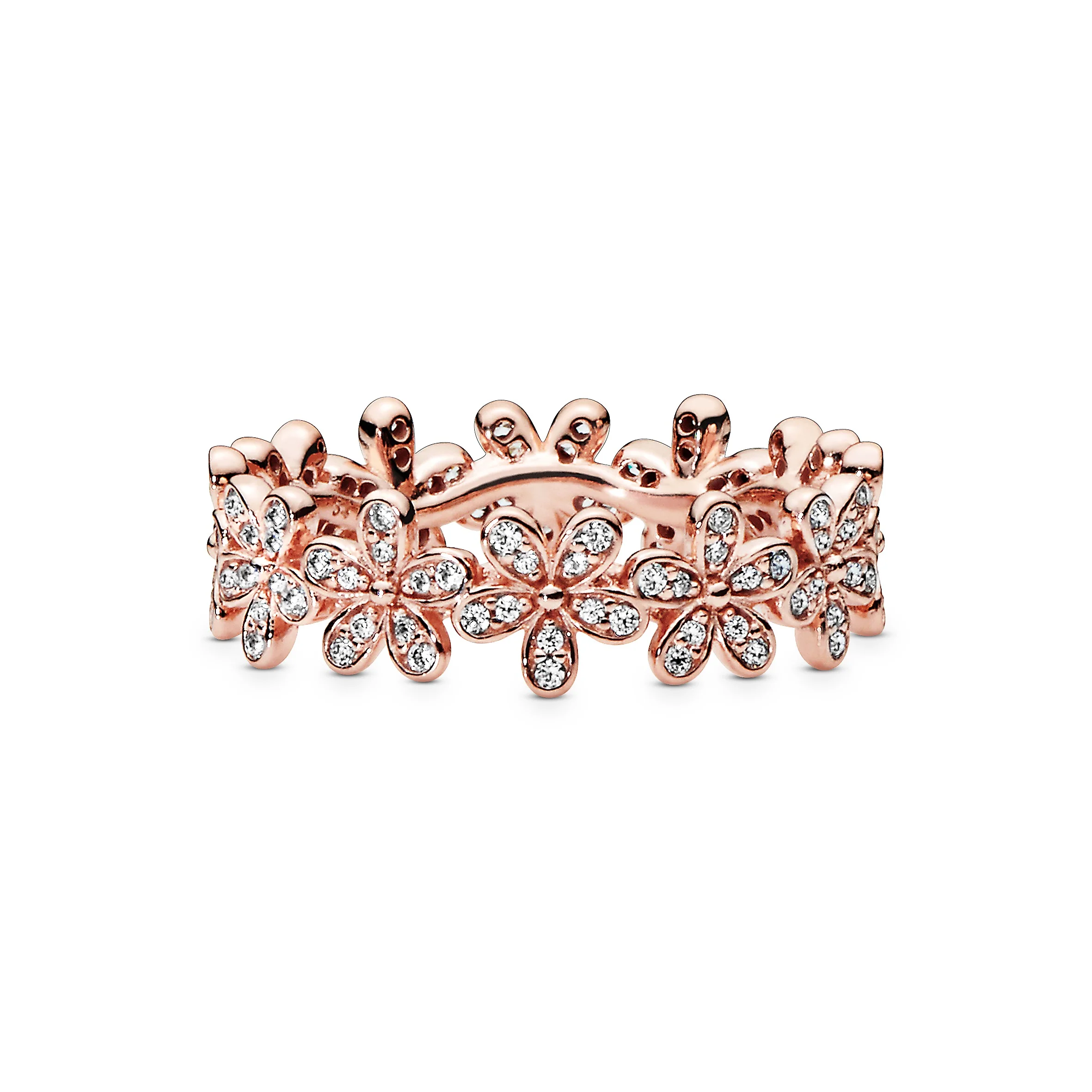 Daisy 14K Rose Gold-Plated Ring With Clear Cubic Zirconia - Image 3