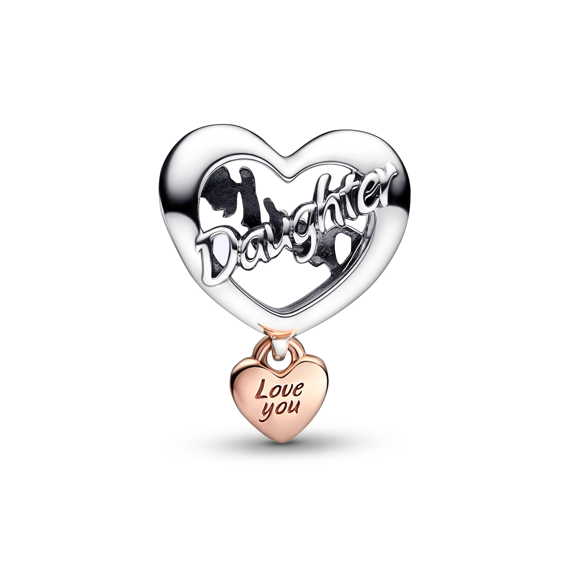 Daughter Sterling Silver And 14K Rose Gold-Plated Charm - Image 4