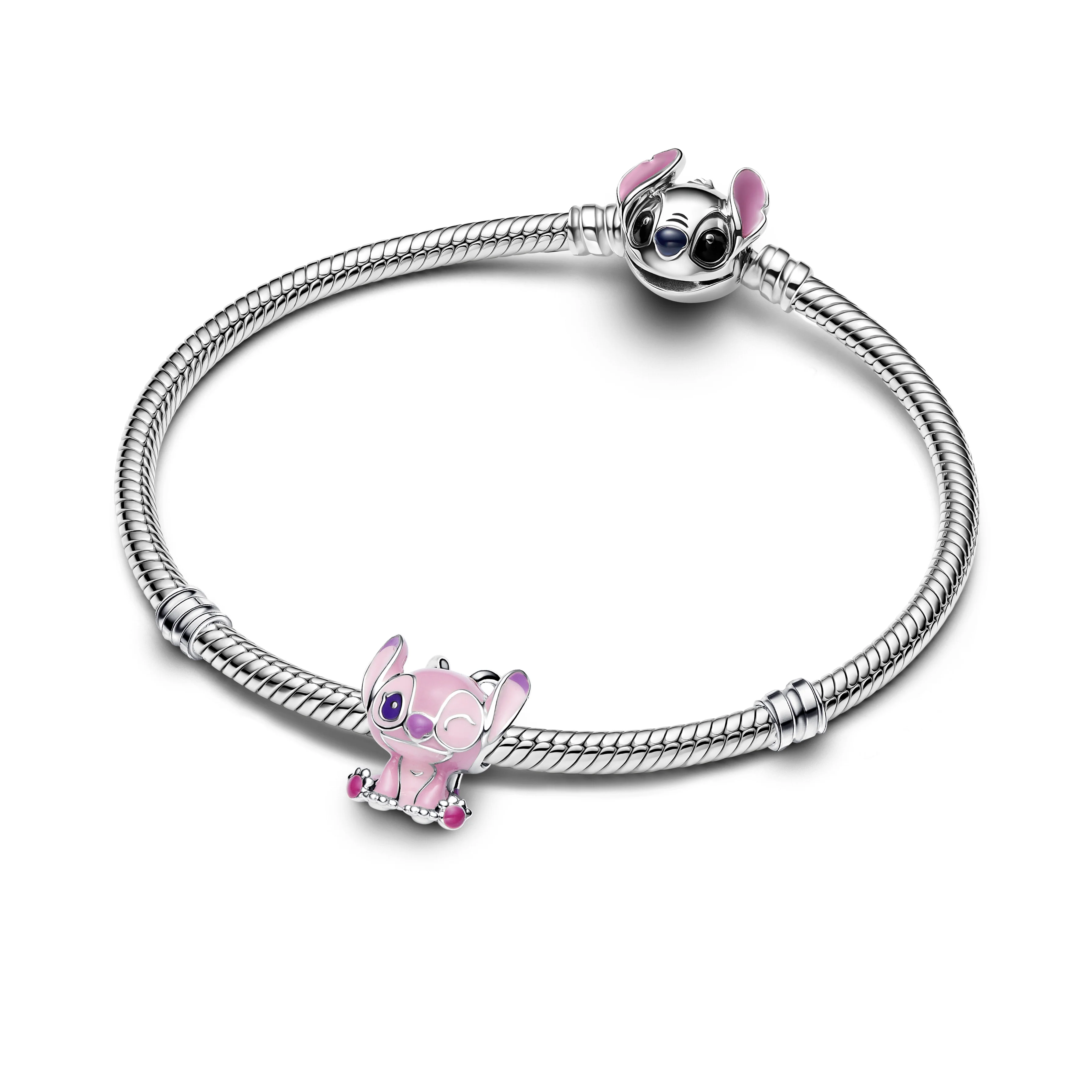 Disney Angel Sterling Silver Charm With Purple And Pink Enamel - Image 4