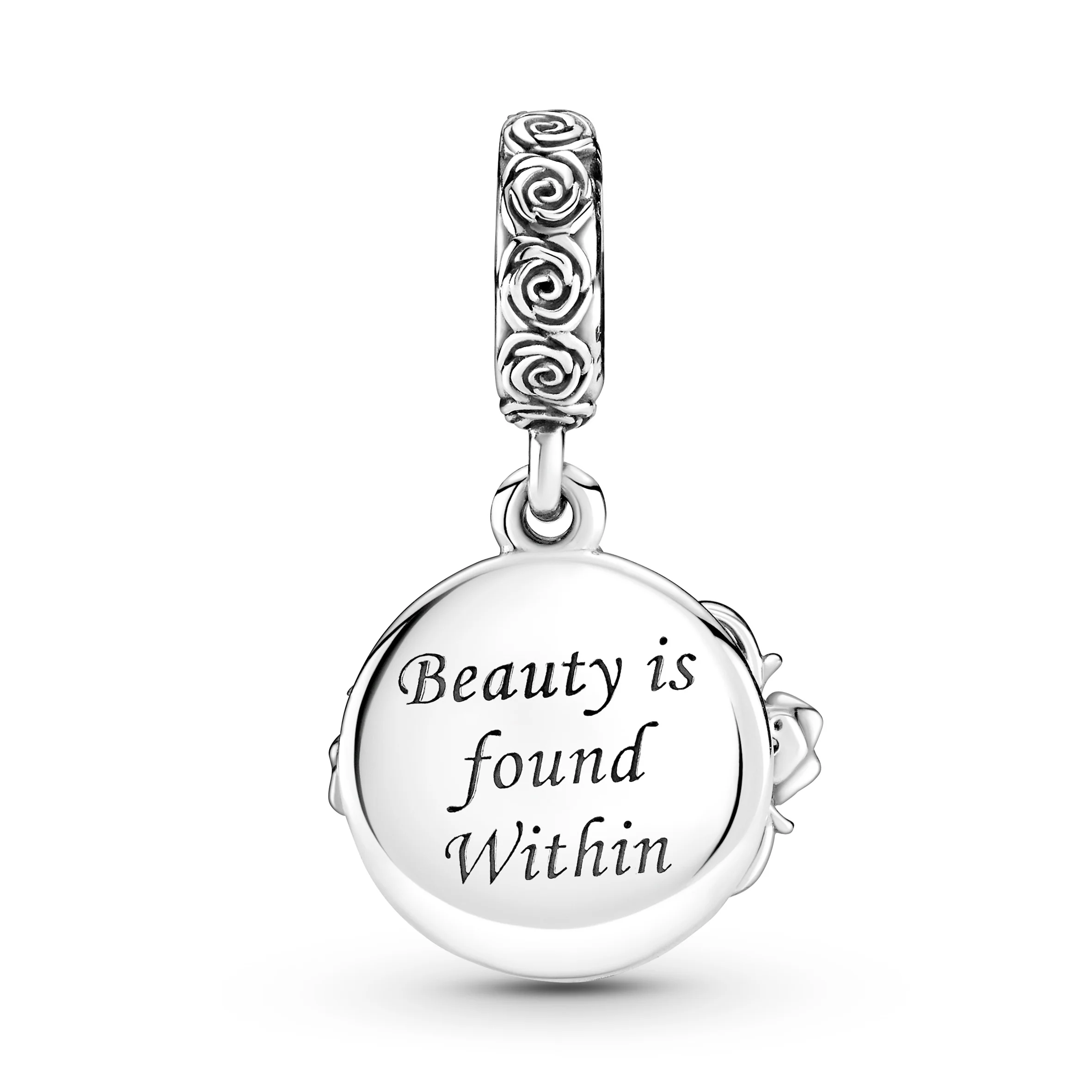 Disney Beauty And The Beast Sterling Silver Dangle With Blazing Yellow Crystal And Yellow Enamel - Image 4