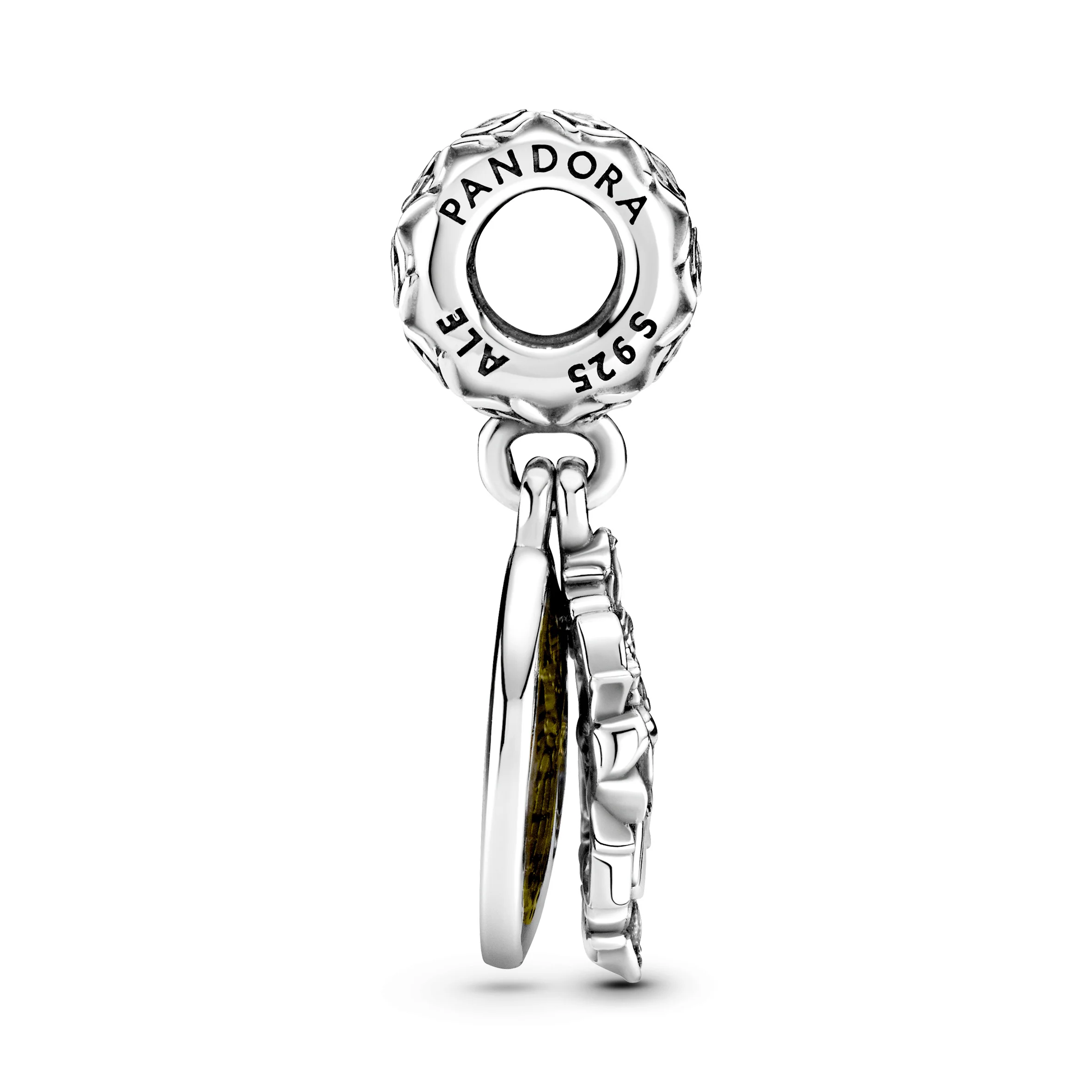 Disney Beauty And The Beast Sterling Silver Dangle With Blazing Yellow Crystal And Yellow Enamel - Image 5