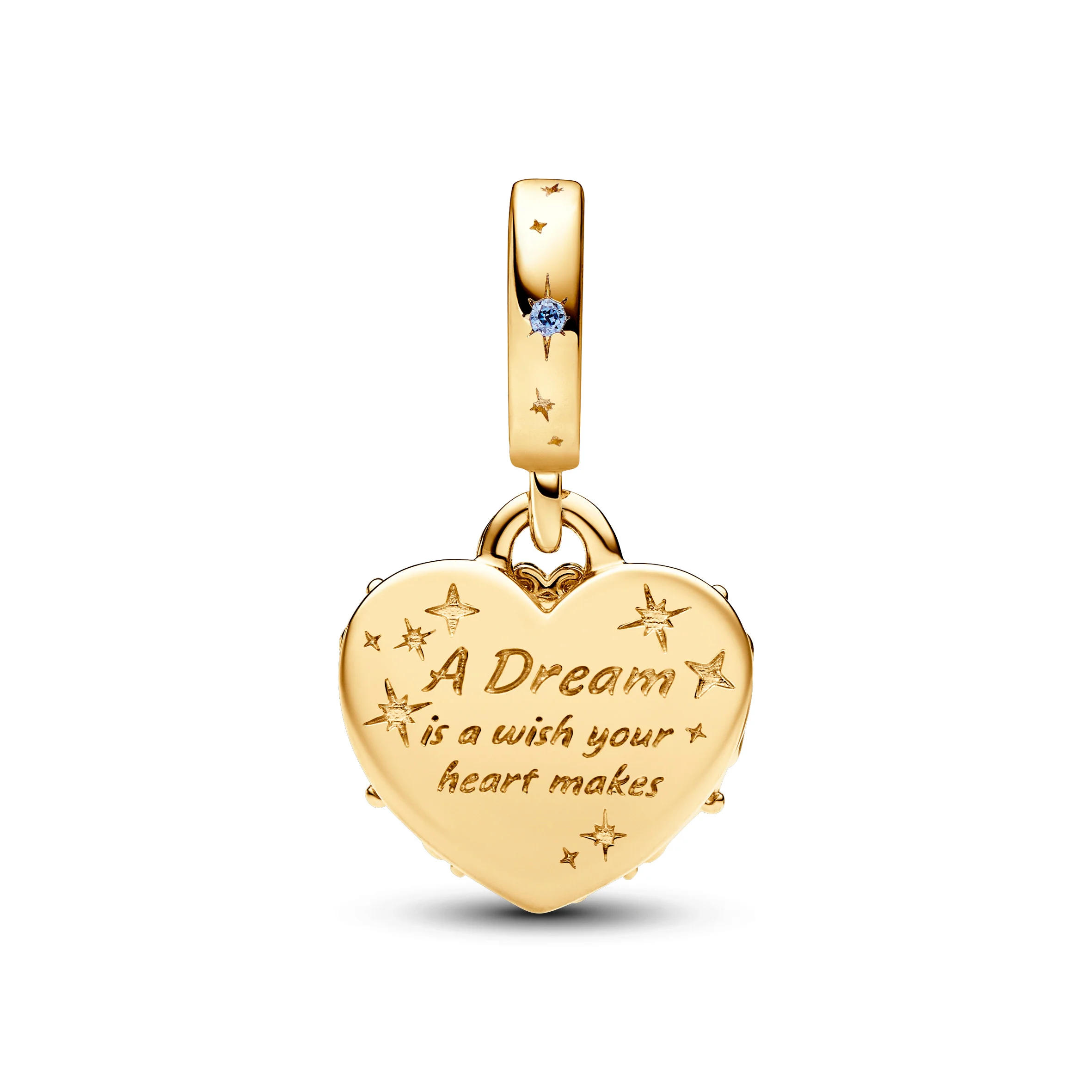Disney Cinderella Heart 14K Gold-Plated Double Dangle With Fancy Light Blue Cubic Zirconia And Glittery Blue Enamel - Image 4