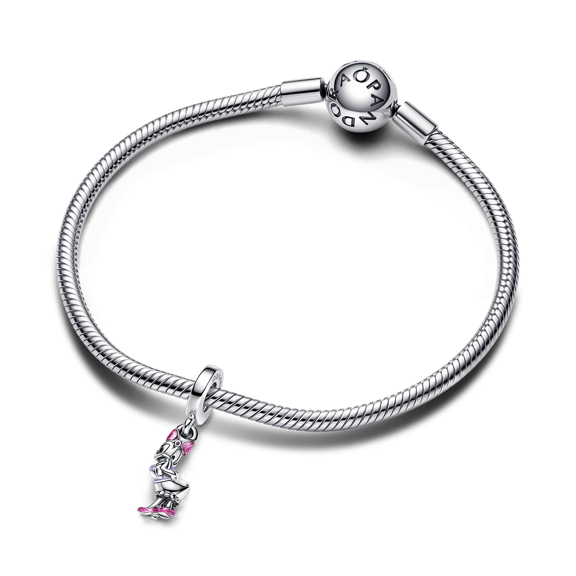 Disney Daisy Duck Sterling Silver Dangle With Holographic Pink, Purple And Black Enamel - Image 4