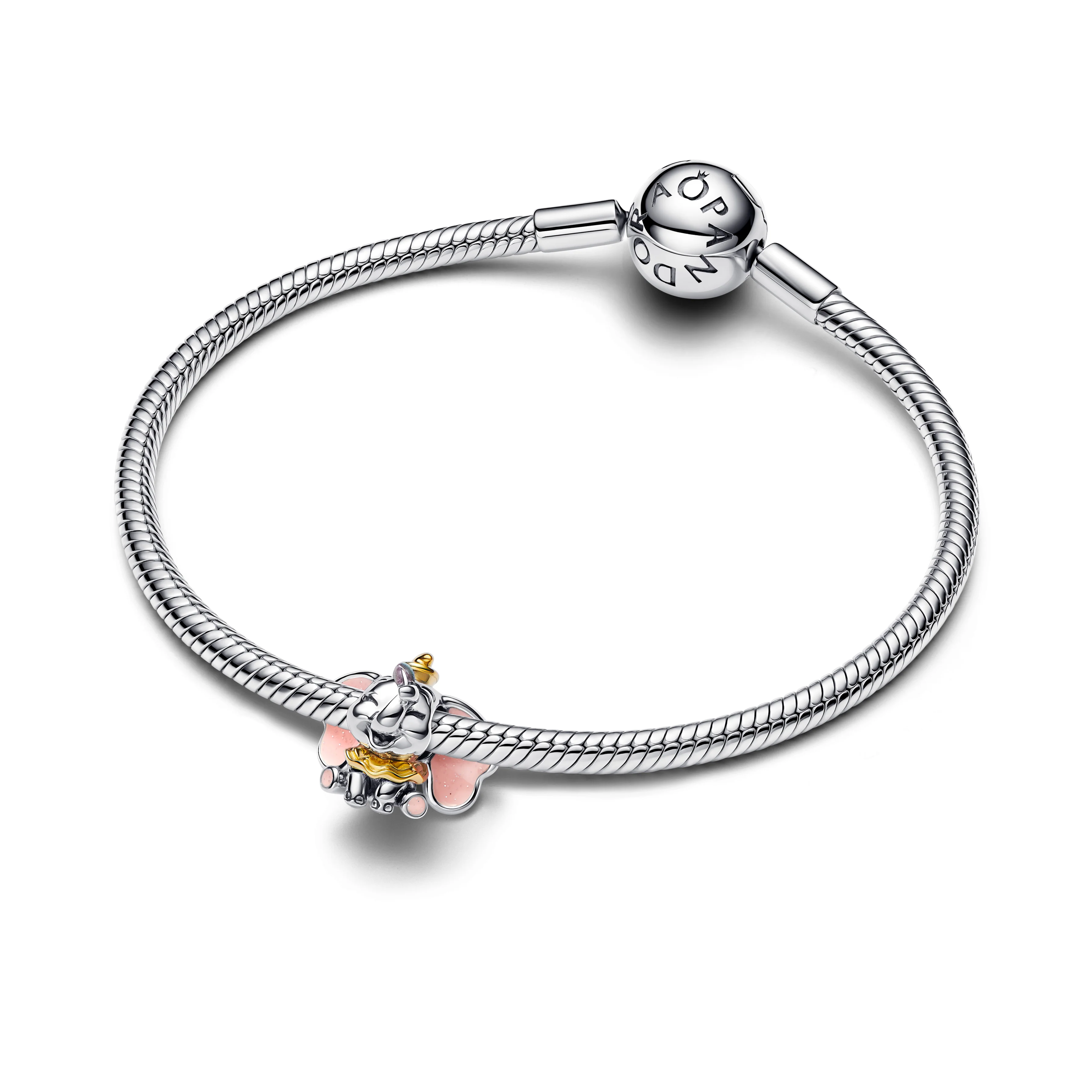 Disney Dumbo Sterling Silver And 14K Gold-Plated Charm With Glittery Pink And Purple Enamel - Image 5