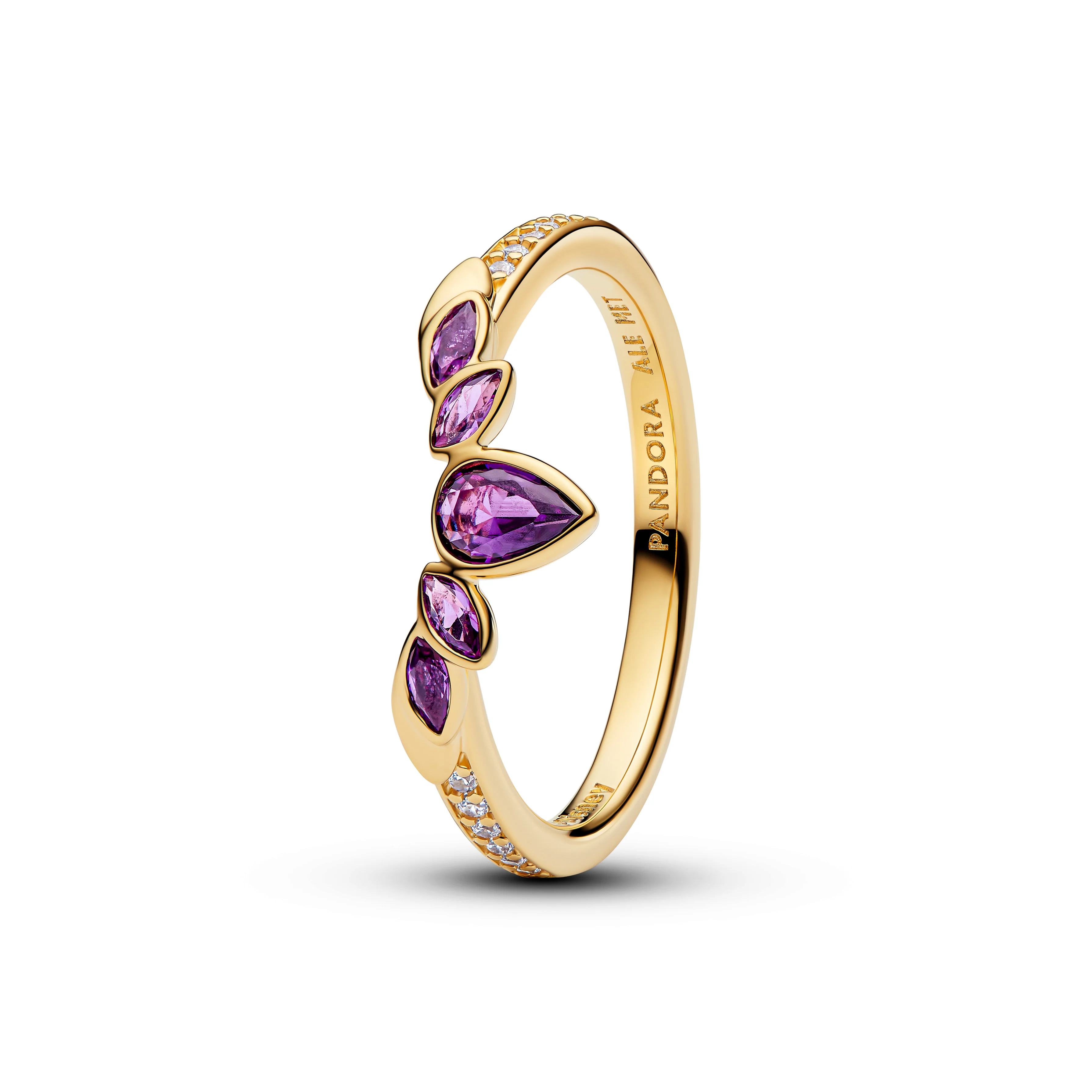 Disney Frozen 14K Gold-Plated Ring With Violet Purple Crystal And Clear Cubic Zirconia - Image 3