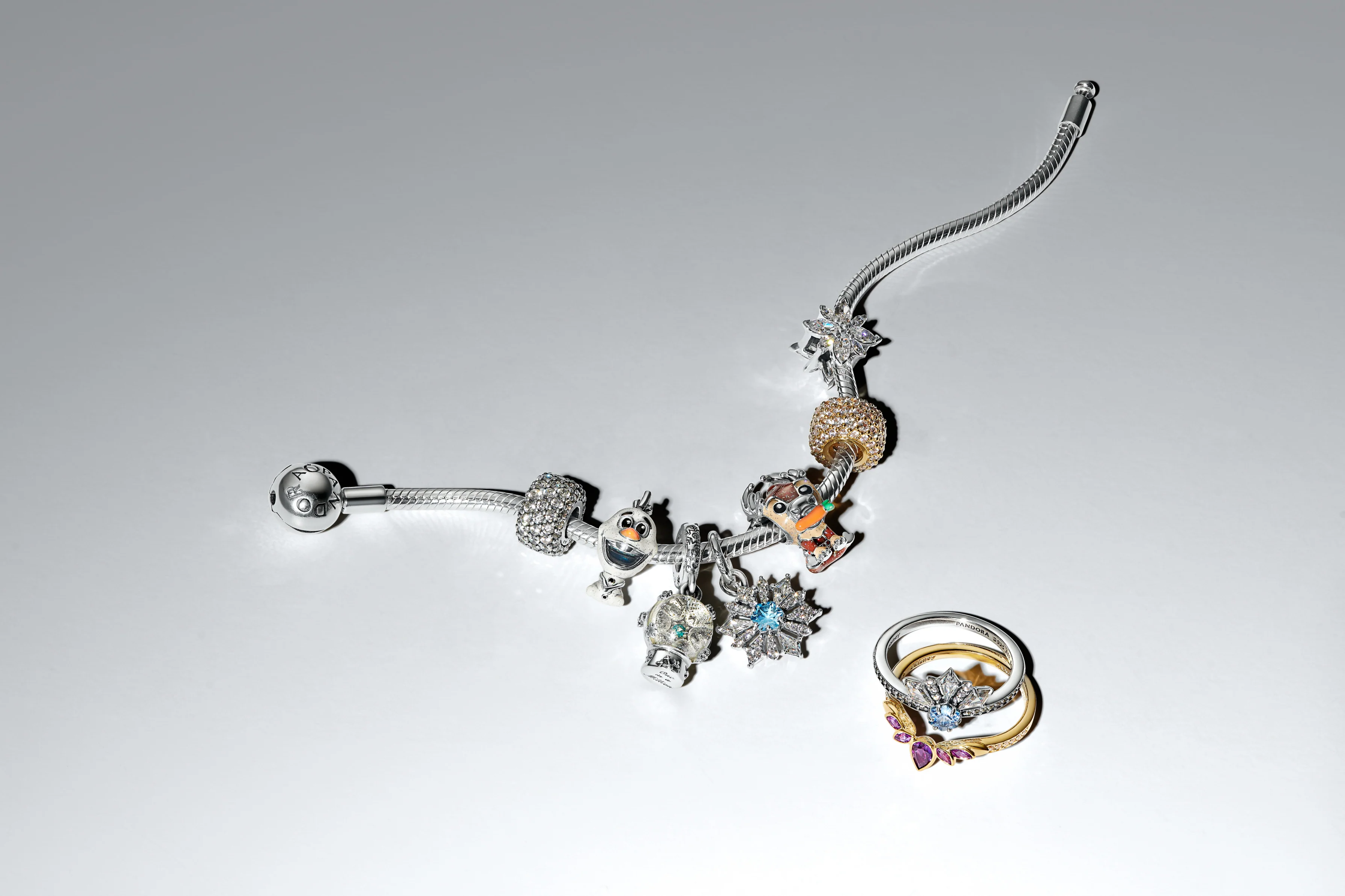 Disney Frozen Sterling Silver Dangle With Water Blue Crystal And Clear Cubic Zirconia - Image 4