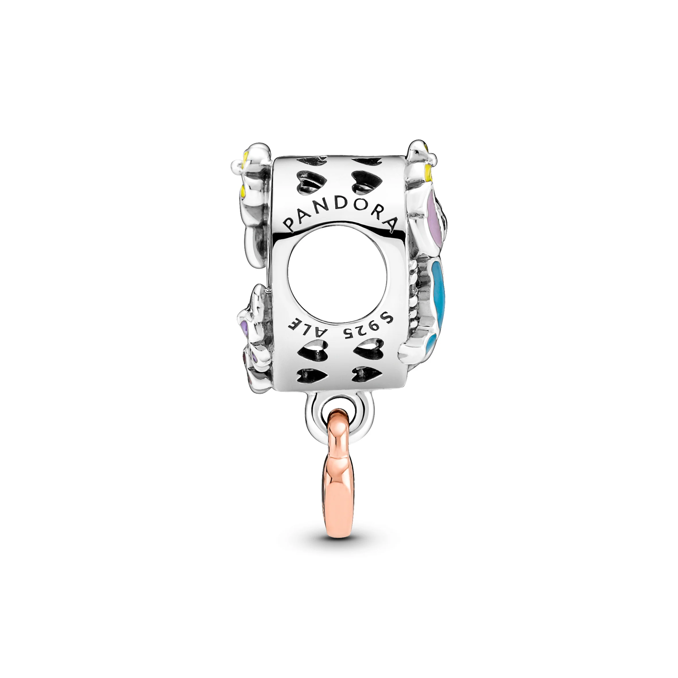 Disney Lilo And Stitch Sterling Silver And 14K Rose Gold-Plated Charm With Clear Cubic Zirconia, Black, Red, Blue, Yellow, Pink And Purple E - Image 5