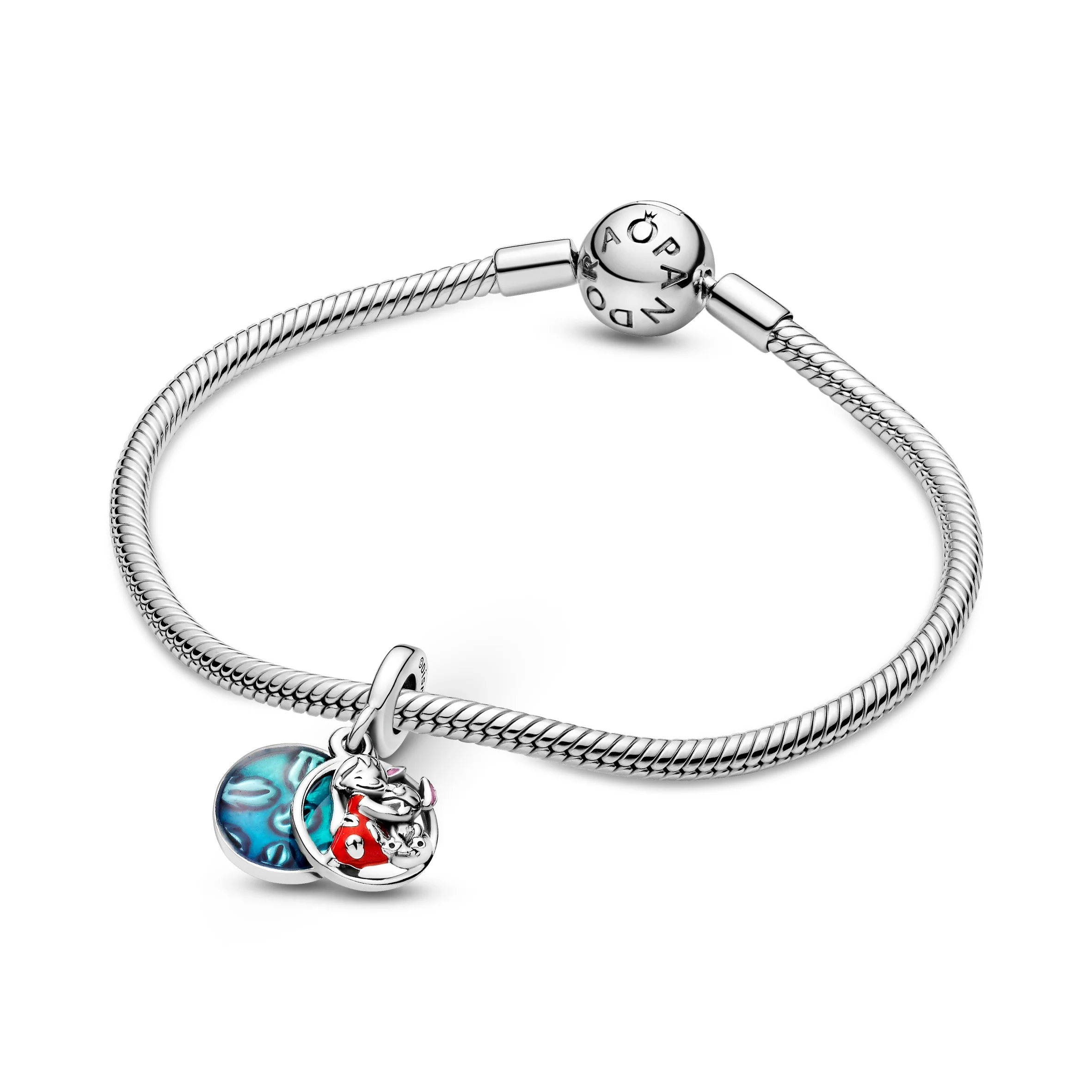 Disney Lilo And Stitch Sterling Silver Dangle With Red, Purple And Transparent Blue Enamel - Image 6