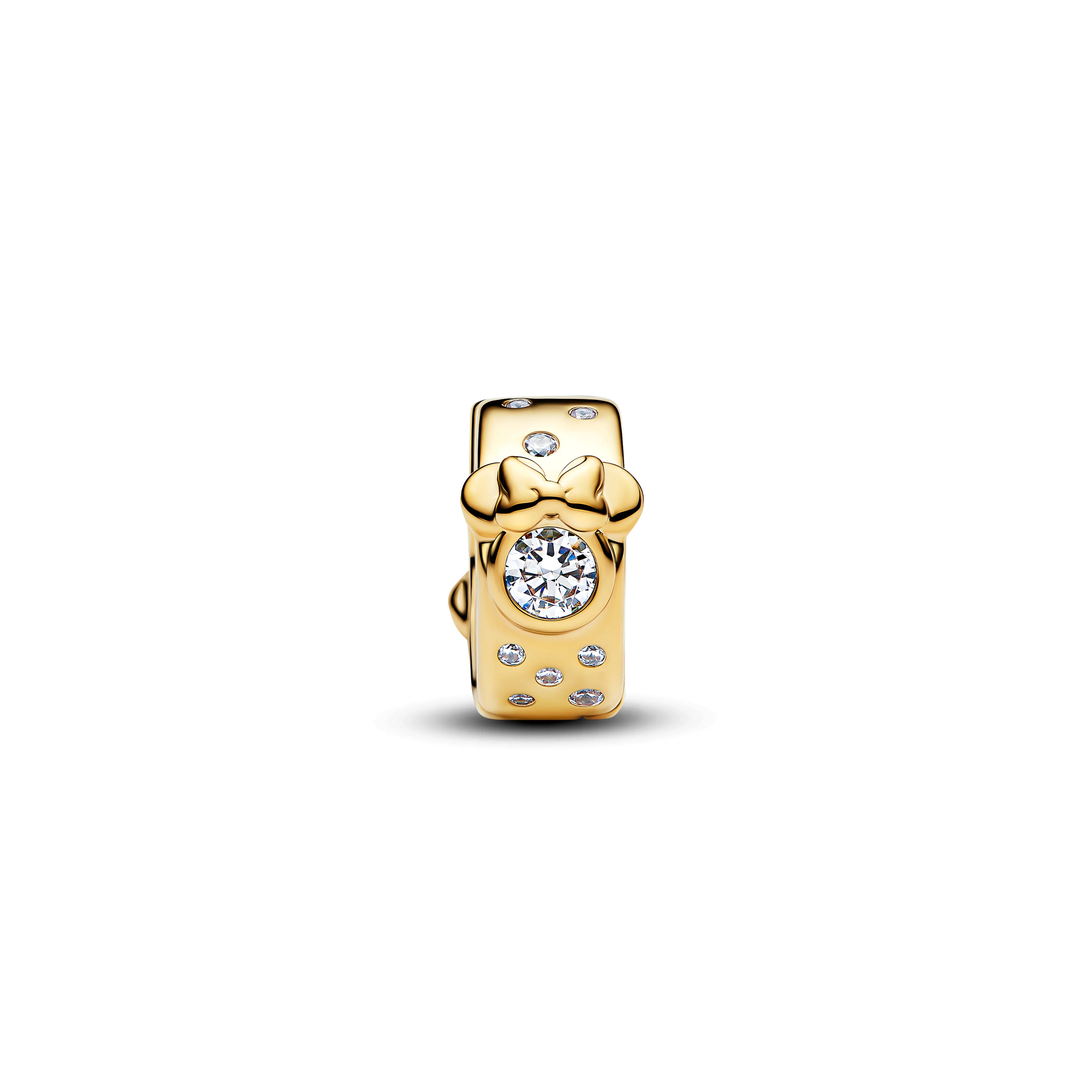 Disney Mickey And Minnie Mouse 14K Gold-Plated Clip With Clear Cubic Zirconia And Silicone Grip - Image 3