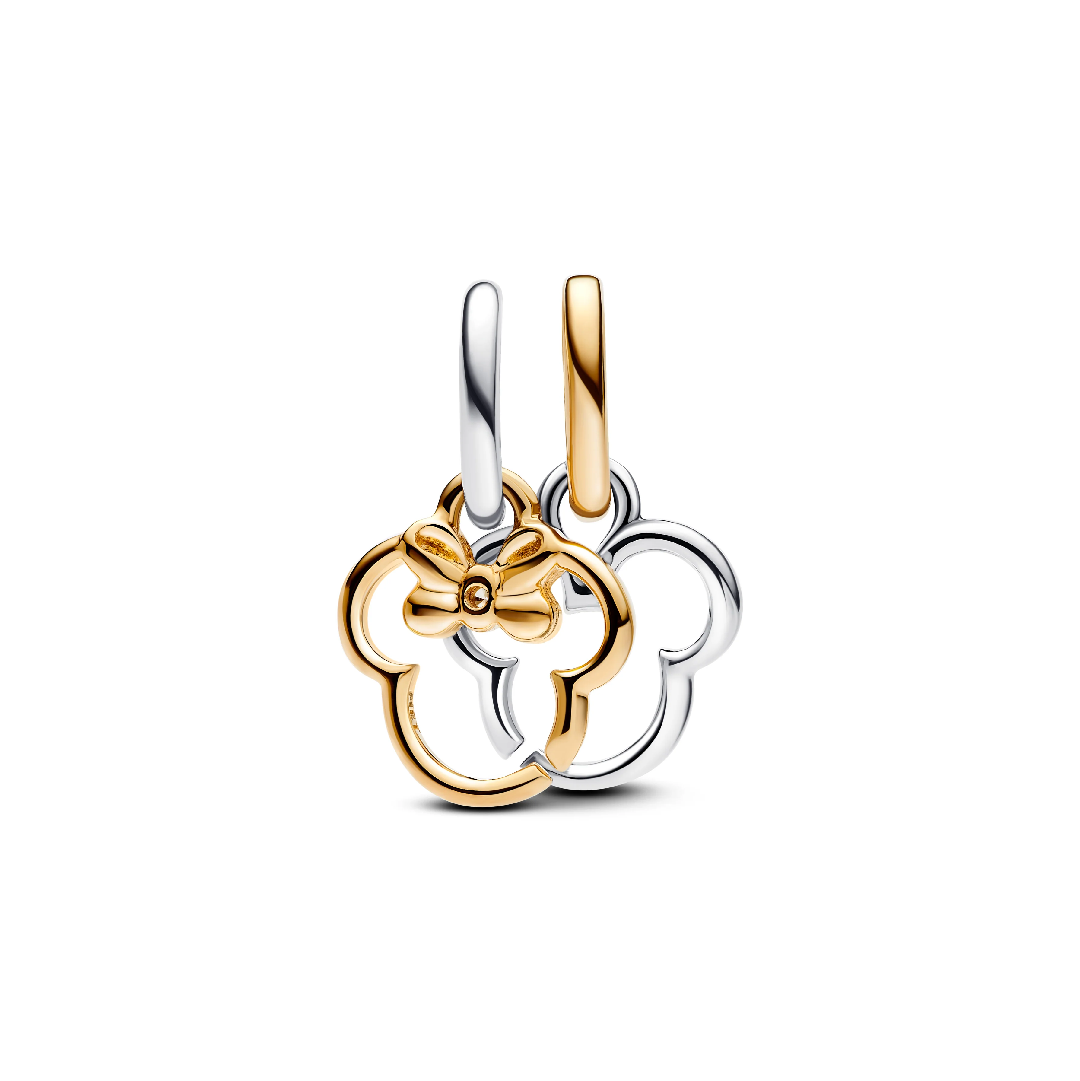 Disney Mickey And Minnie Mouse Sterling Silver And 14K Gold-Plated Splittable Dangle With Clear Cubic Zirconia - Image 4