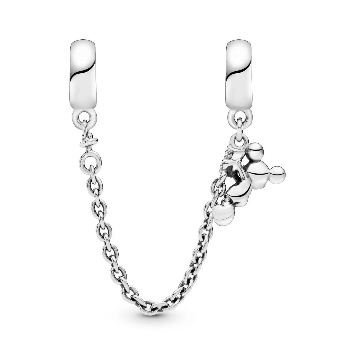Disney Mickey Silver Safety Chain With Red Cubic Zirconia - Image 2