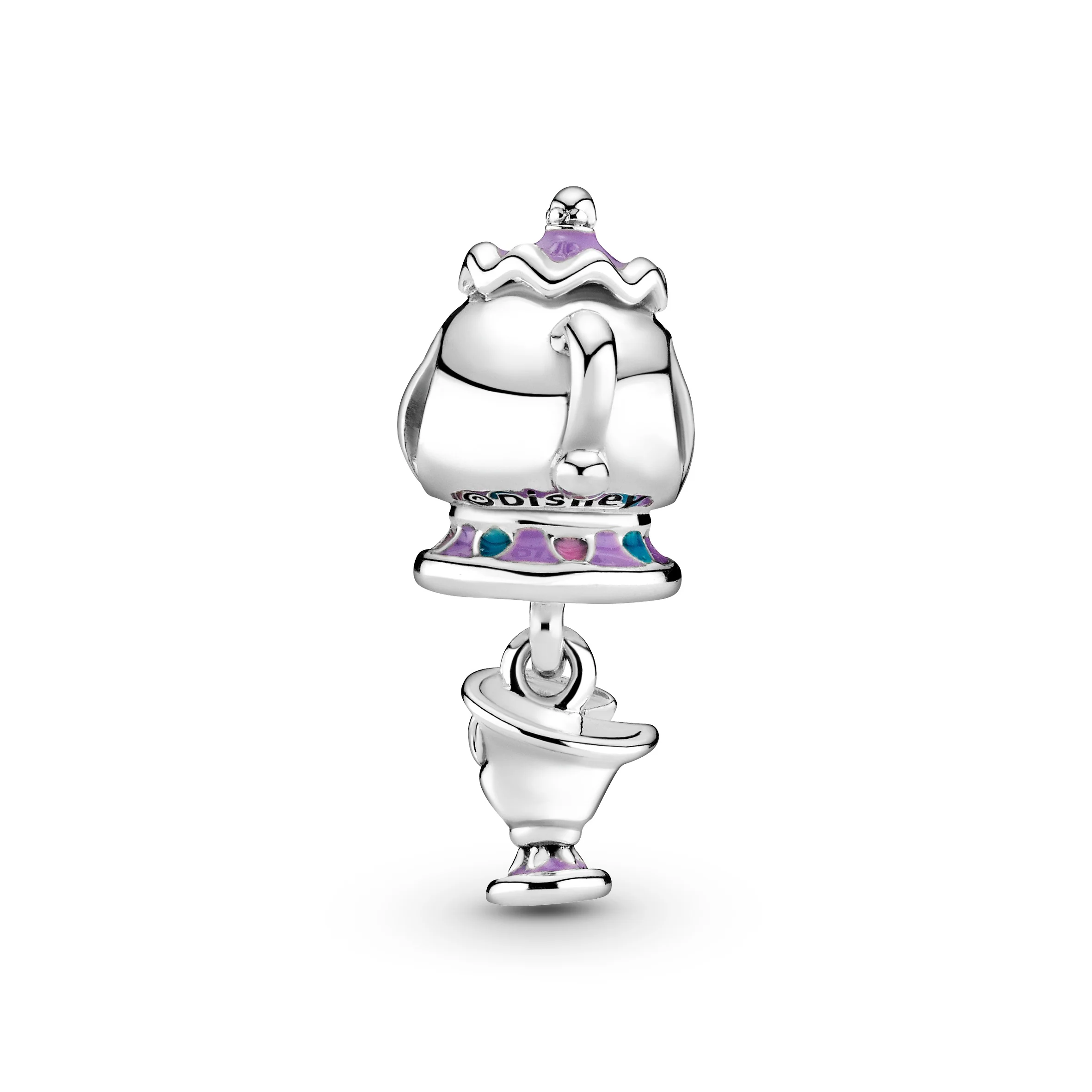 Disney Mrs. Potts And Chip Sterling Silver Charm With Purple, Pink, Blue And Black Enamel - Image 4