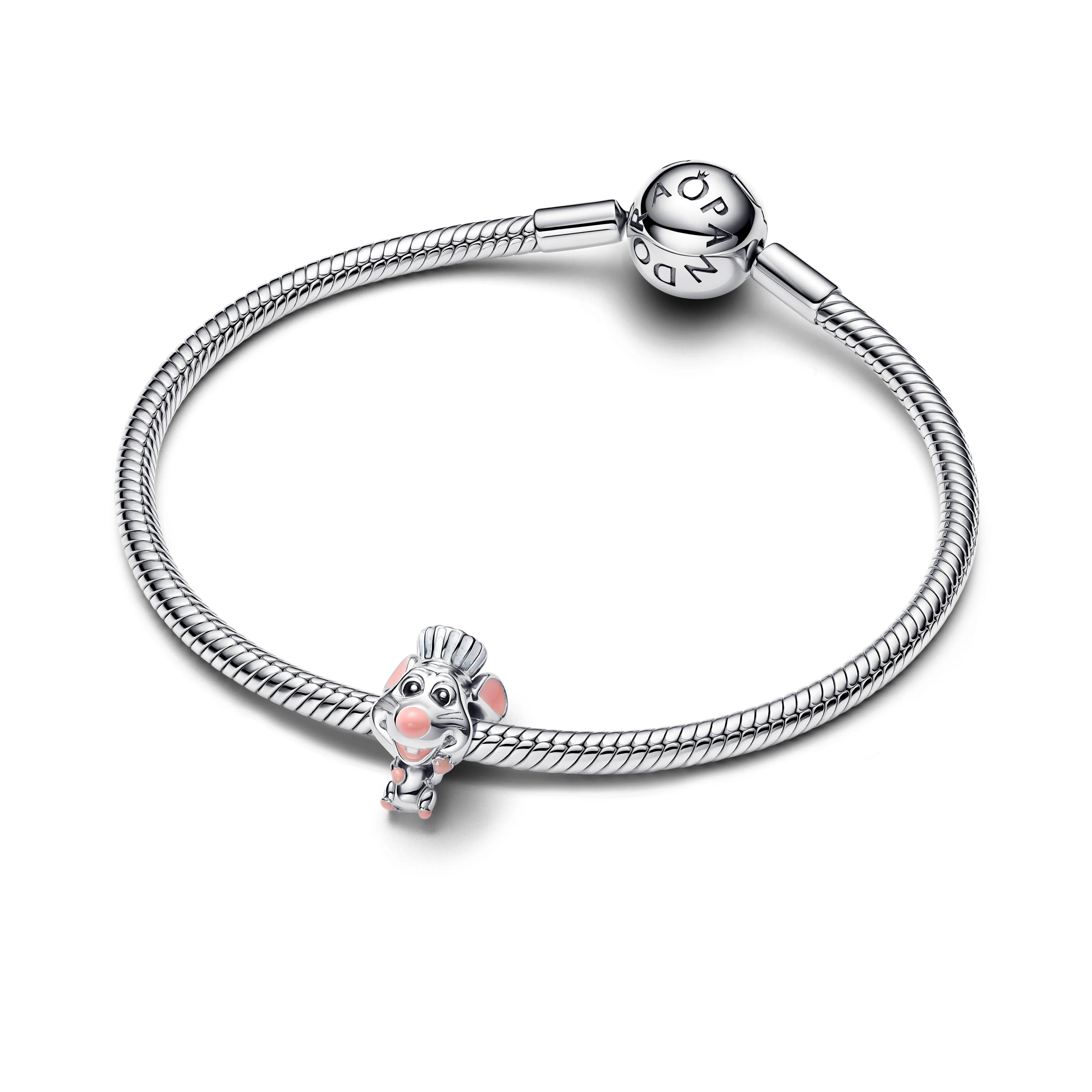 Disney Pixar Remy Sterling Silver Charm With Black, Pink And Glittery White Enamel - Image 5