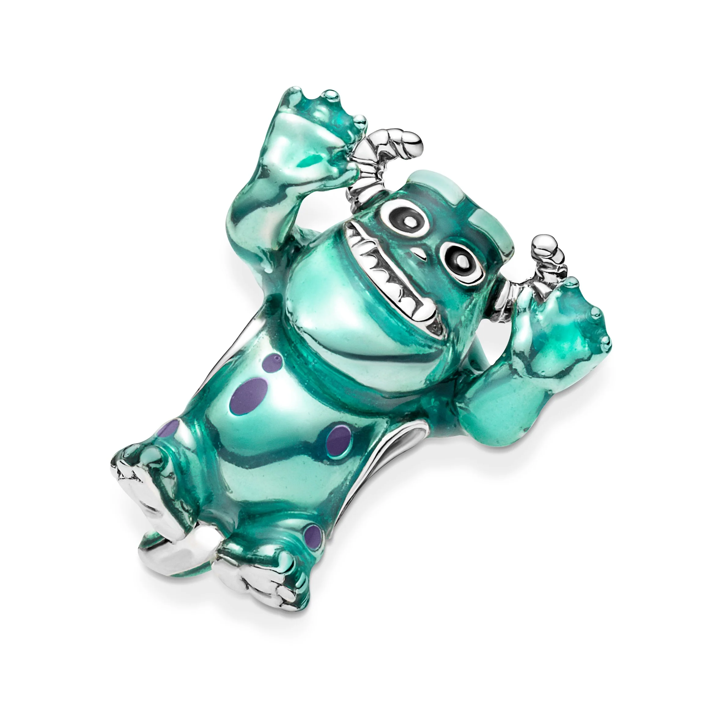 Disney Pixar Sulley Sterling Silver Charm With Black, Pink And Transparent Blue Enamel - Image 5