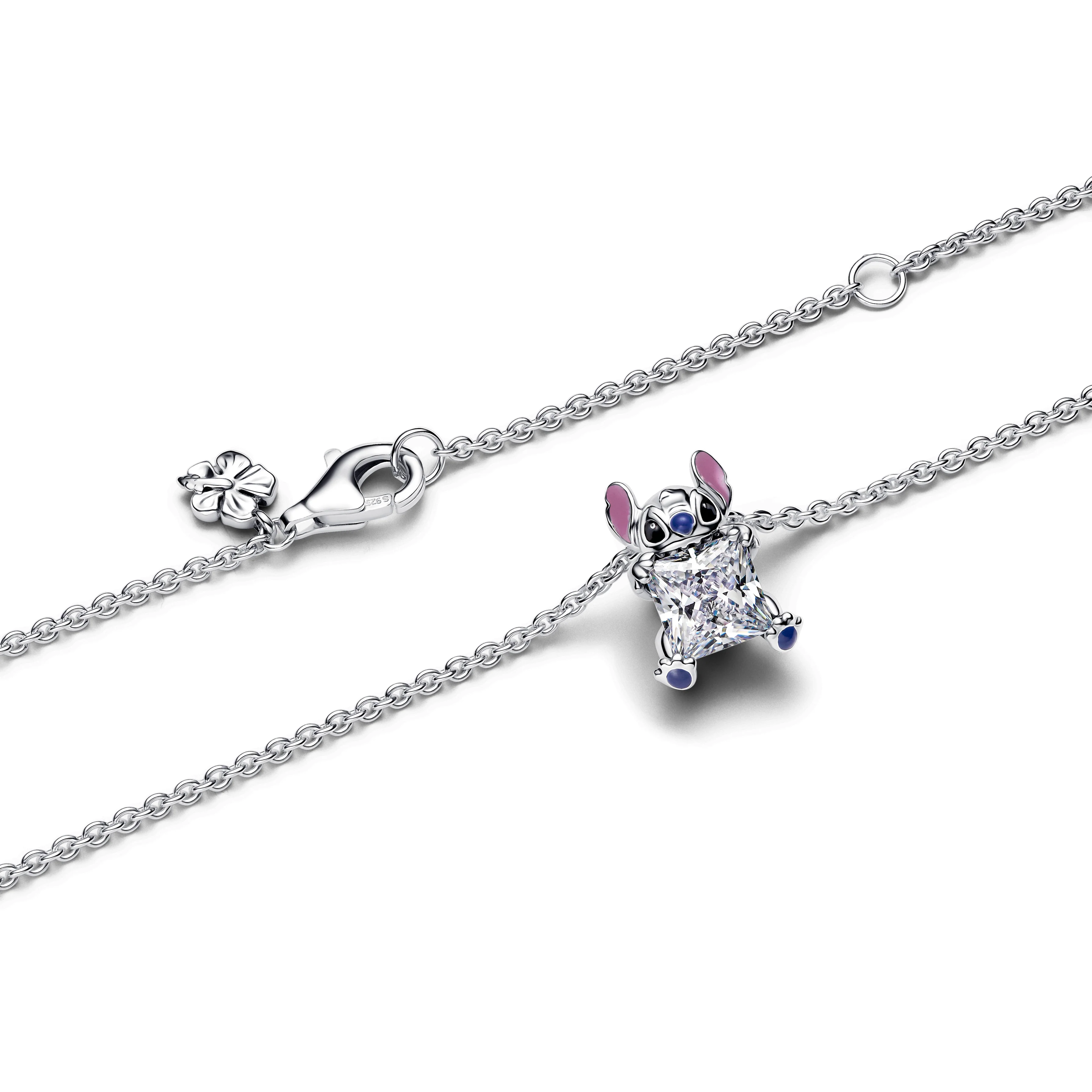 Disney Stitch Pendant Necklace With Clear Cubic Zirconia, Purple, Blue And Black Enamel - Image 4