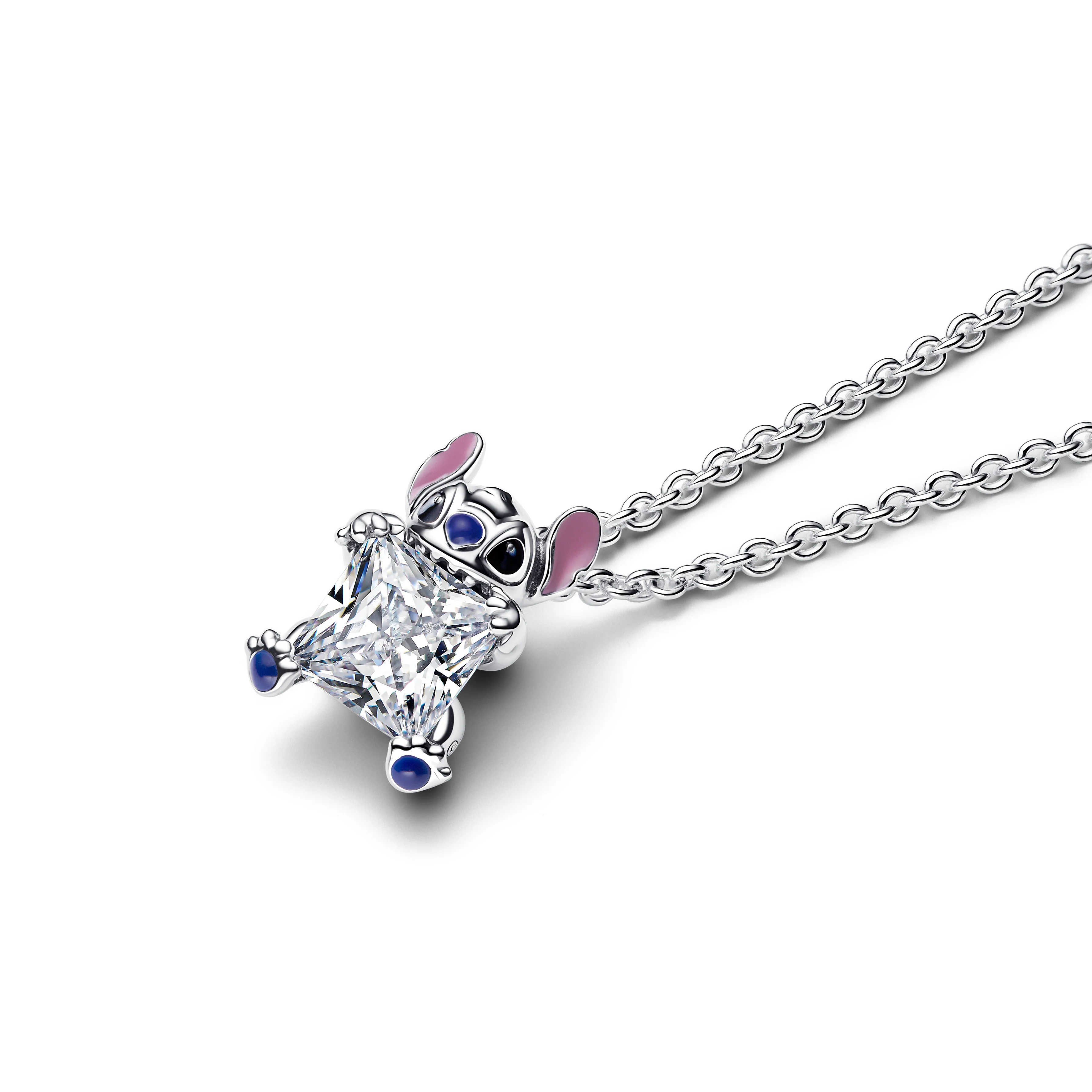 Disney Stitch Pendant Necklace With Clear Cubic Zirconia, Purple, Blue And Black Enamel - Image 6