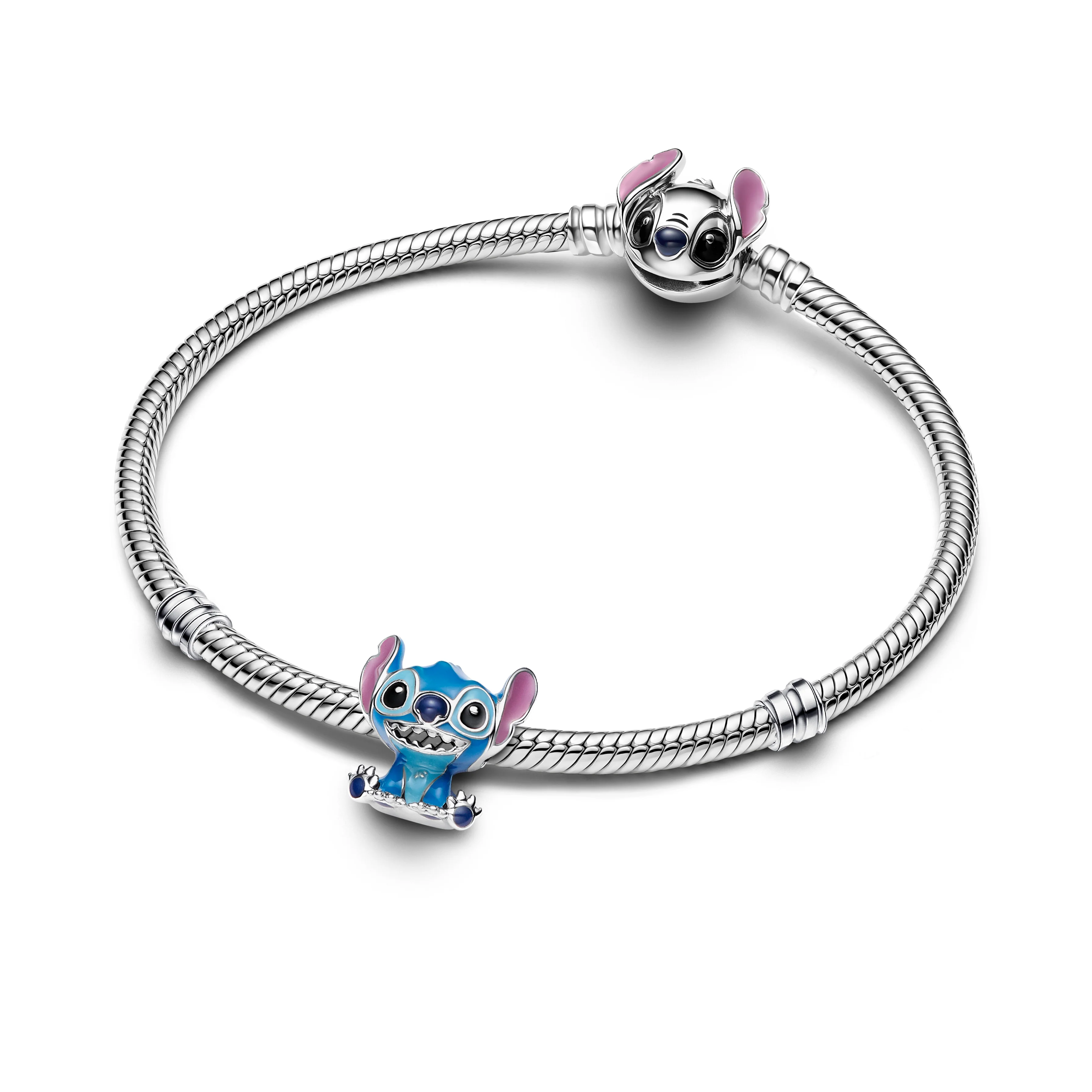 Disney Stitch Sterling Silver Charm With Purple, Blue And Black Enamel - Image 4