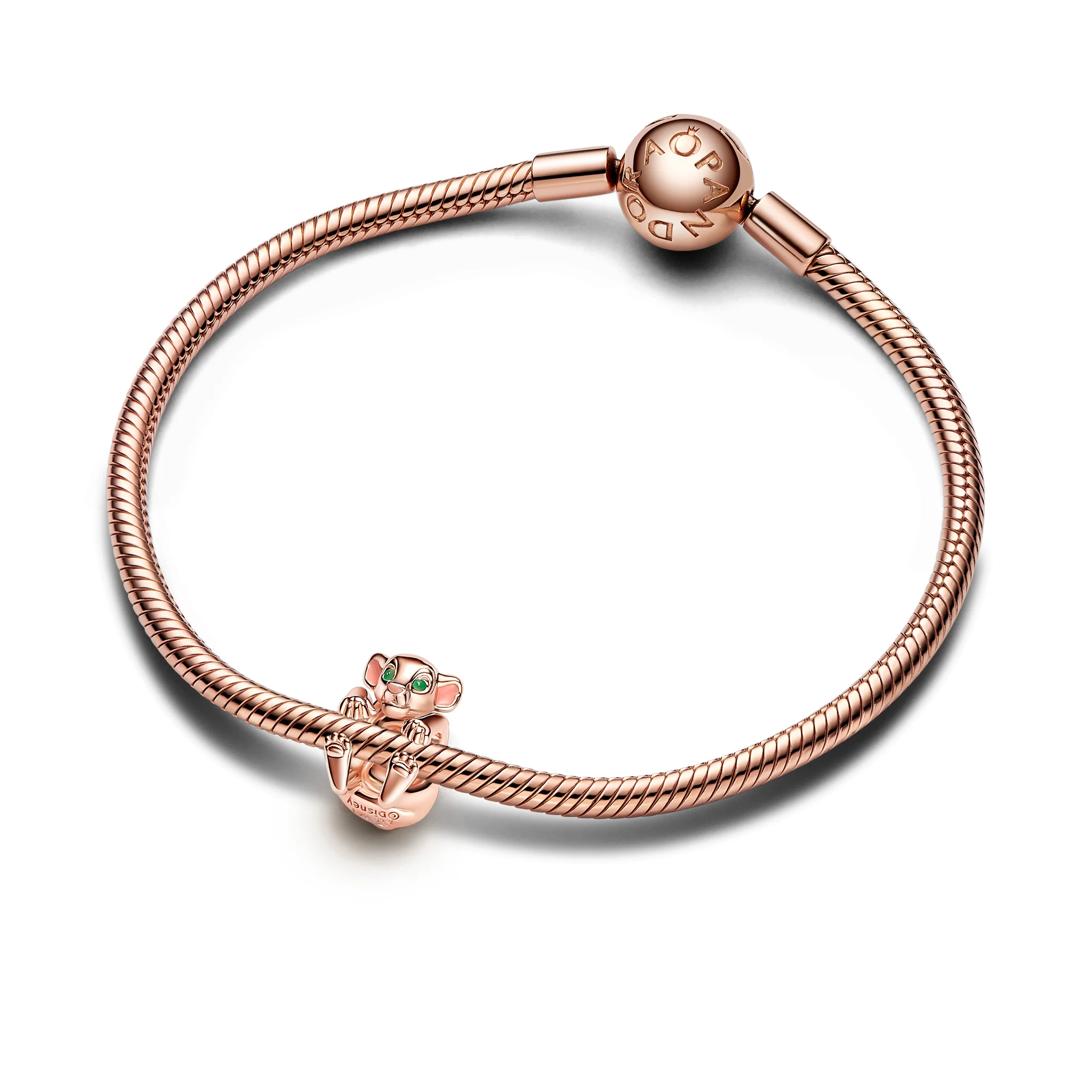 Disney The Lion King Nala 14K Rose Gold-Plated Charm With Green And Pink Enamel - Image 3