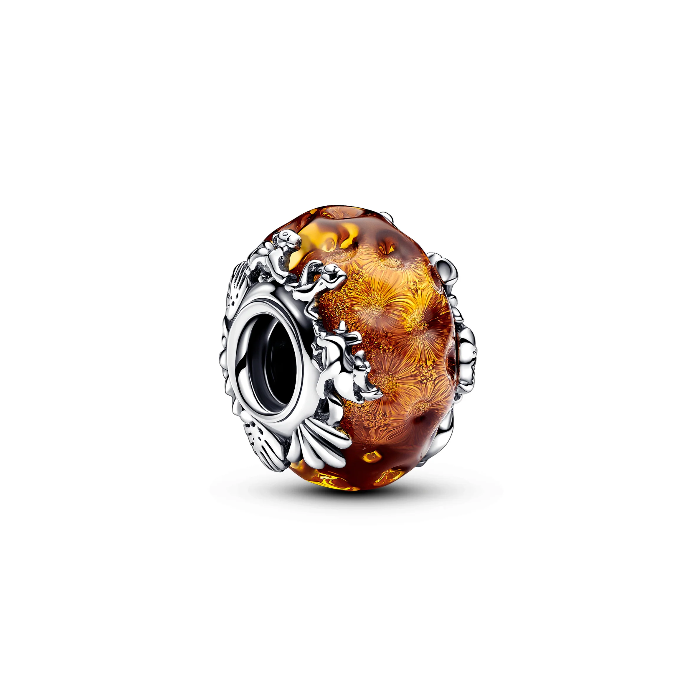 Disney The Lion King Sterling Silver Charm With Glitter Aventurine And Burnt Orange Murano Glass - Image 3