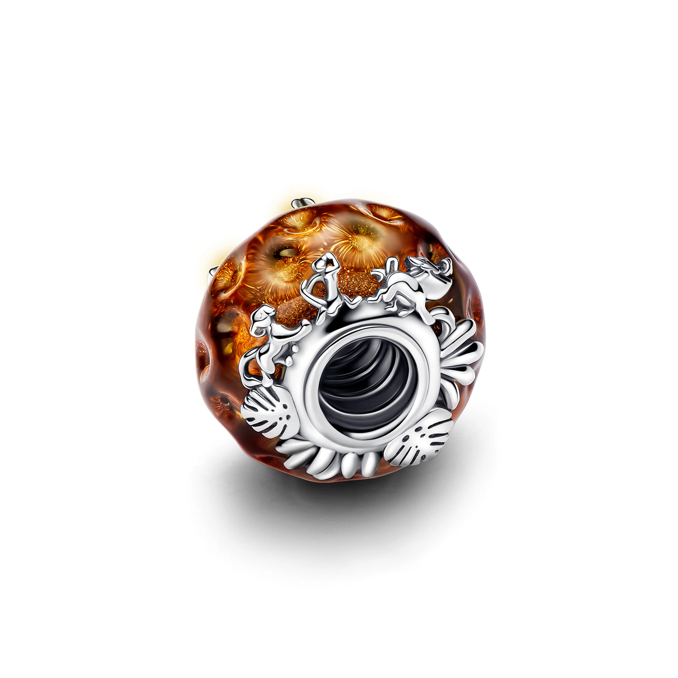 Disney The Lion King Sterling Silver Charm With Glitter Aventurine And Burnt Orange Murano Glass - Image 4