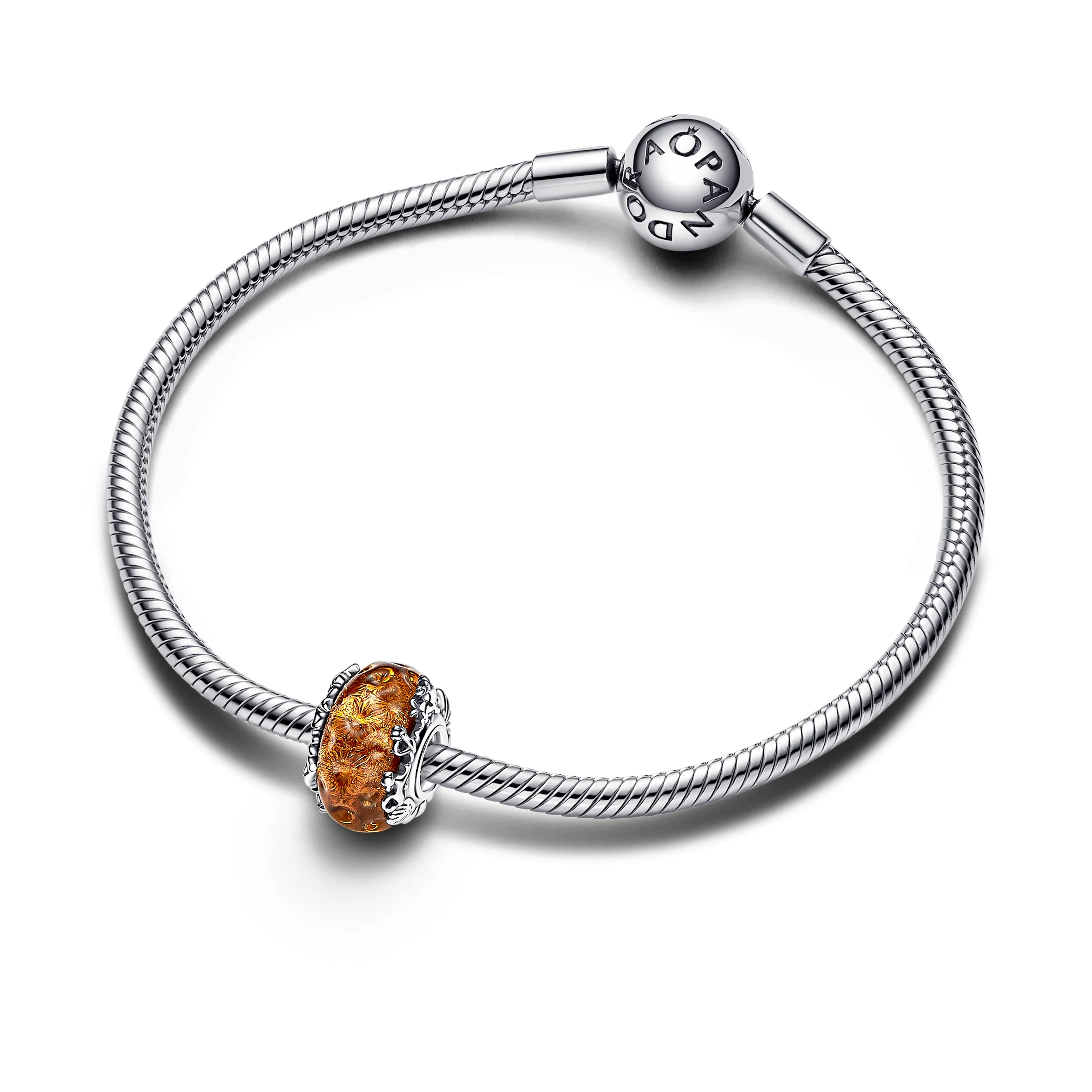Disney The Lion King Sterling Silver Charm With Glitter Aventurine And Burnt Orange Murano Glass - Image 5