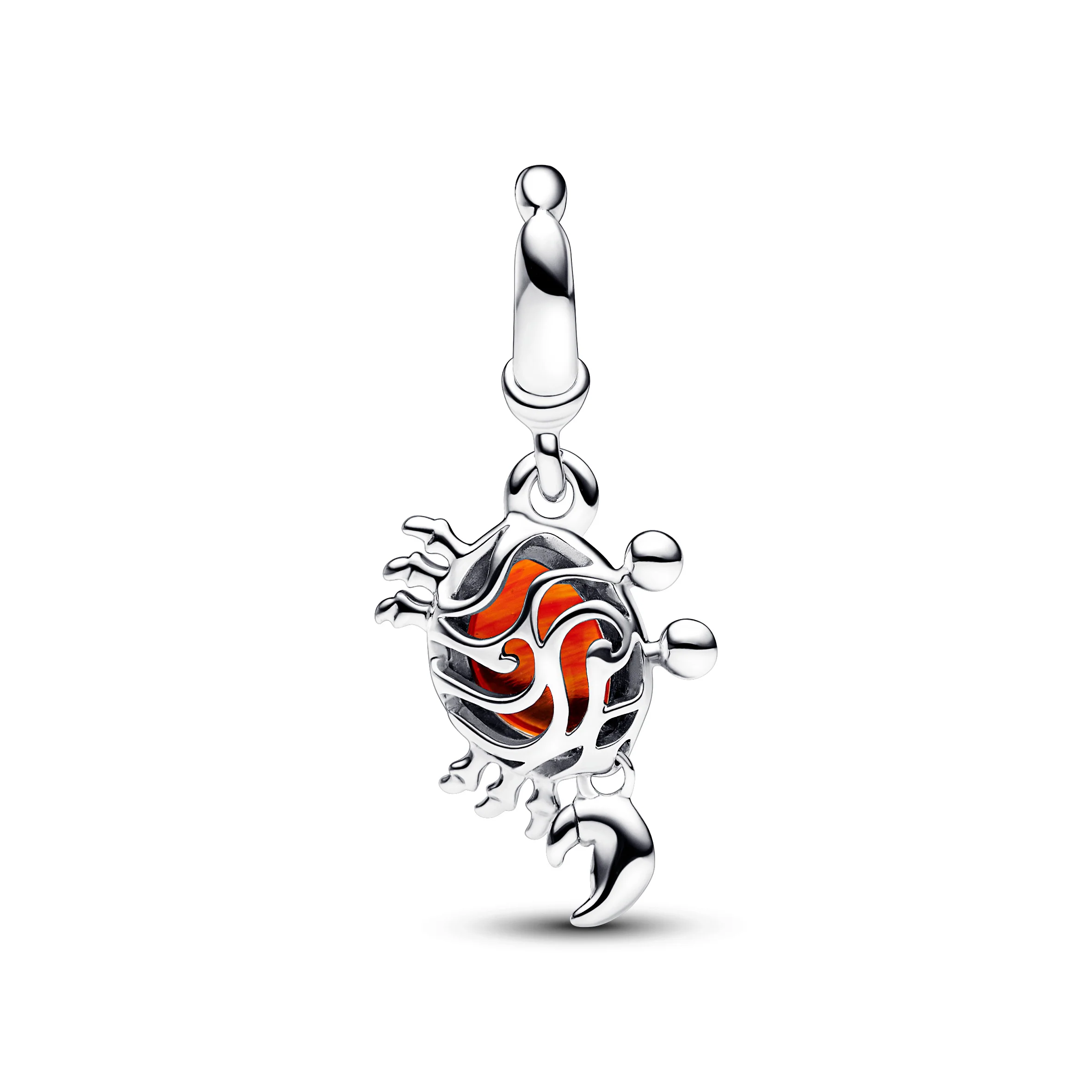 Disney The Little Mermaid Crab Sterling Silver Dangle With Orange Murano Glass - Image 3