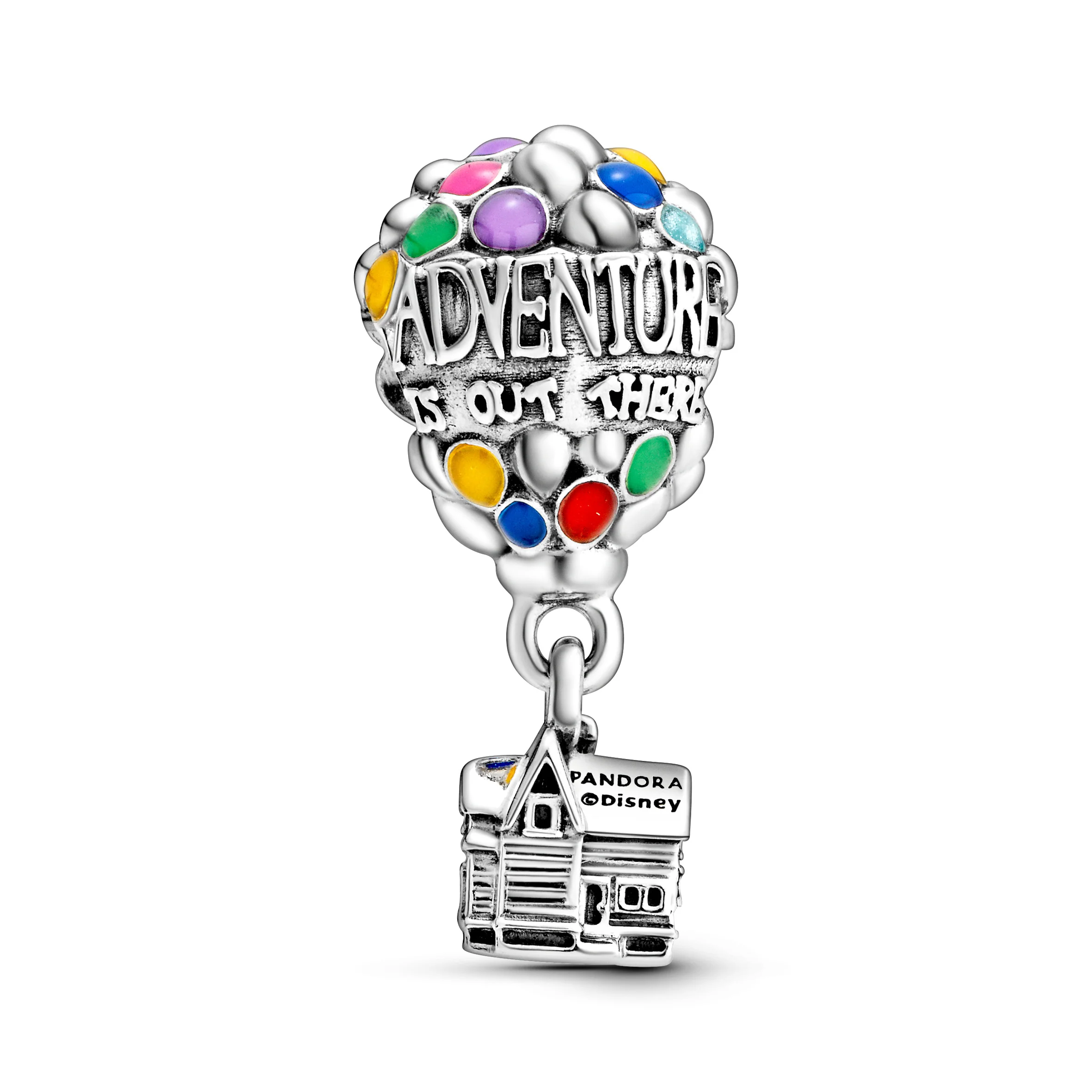 Disney Up Balloon Sterling Silver Charm With Blue, Green, Orange, Pink And Light Blue Enamel - Image 4