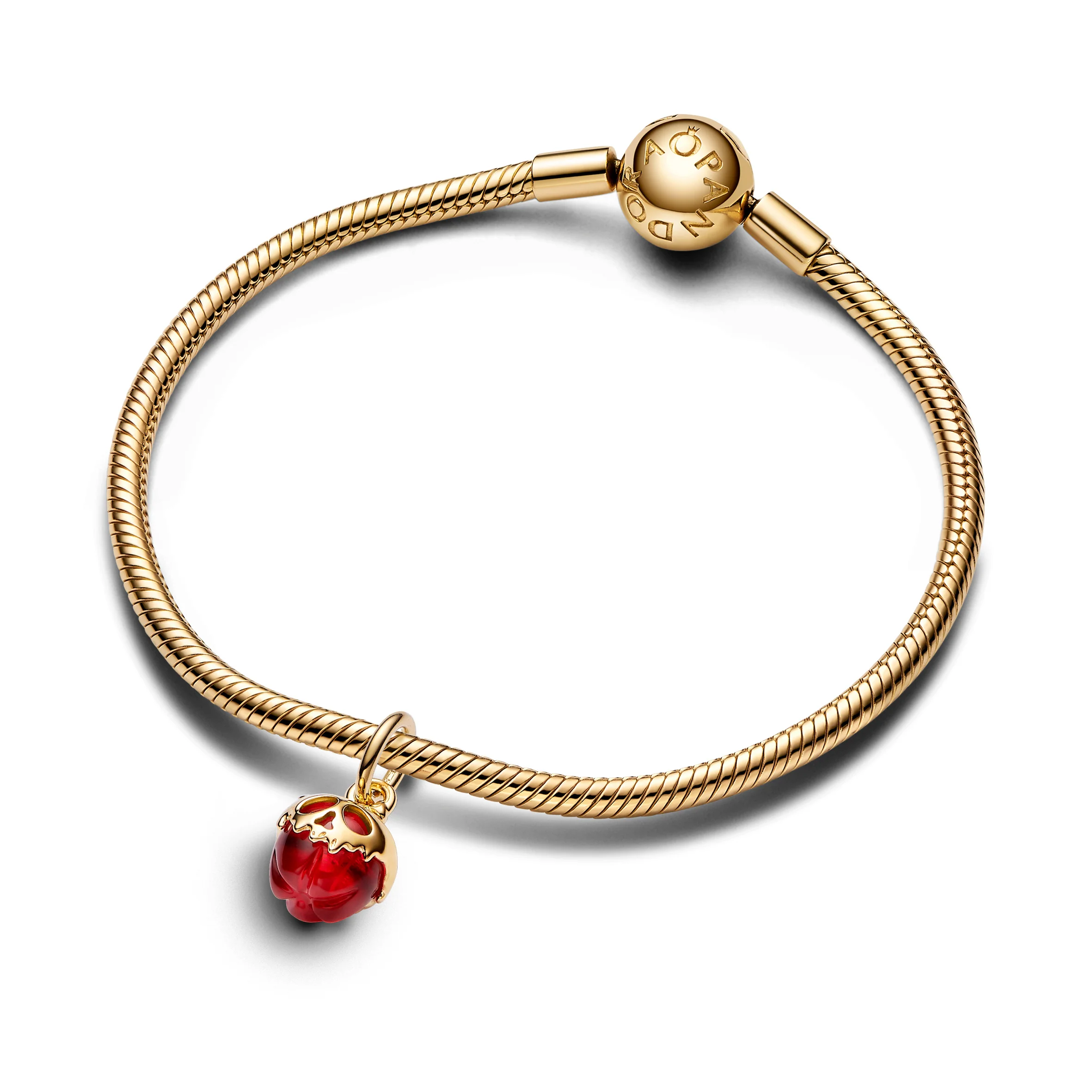 Disney Villains Evil Queen Apple 14K Gold-Plated Dangle With Red Murano Glass - Image 3