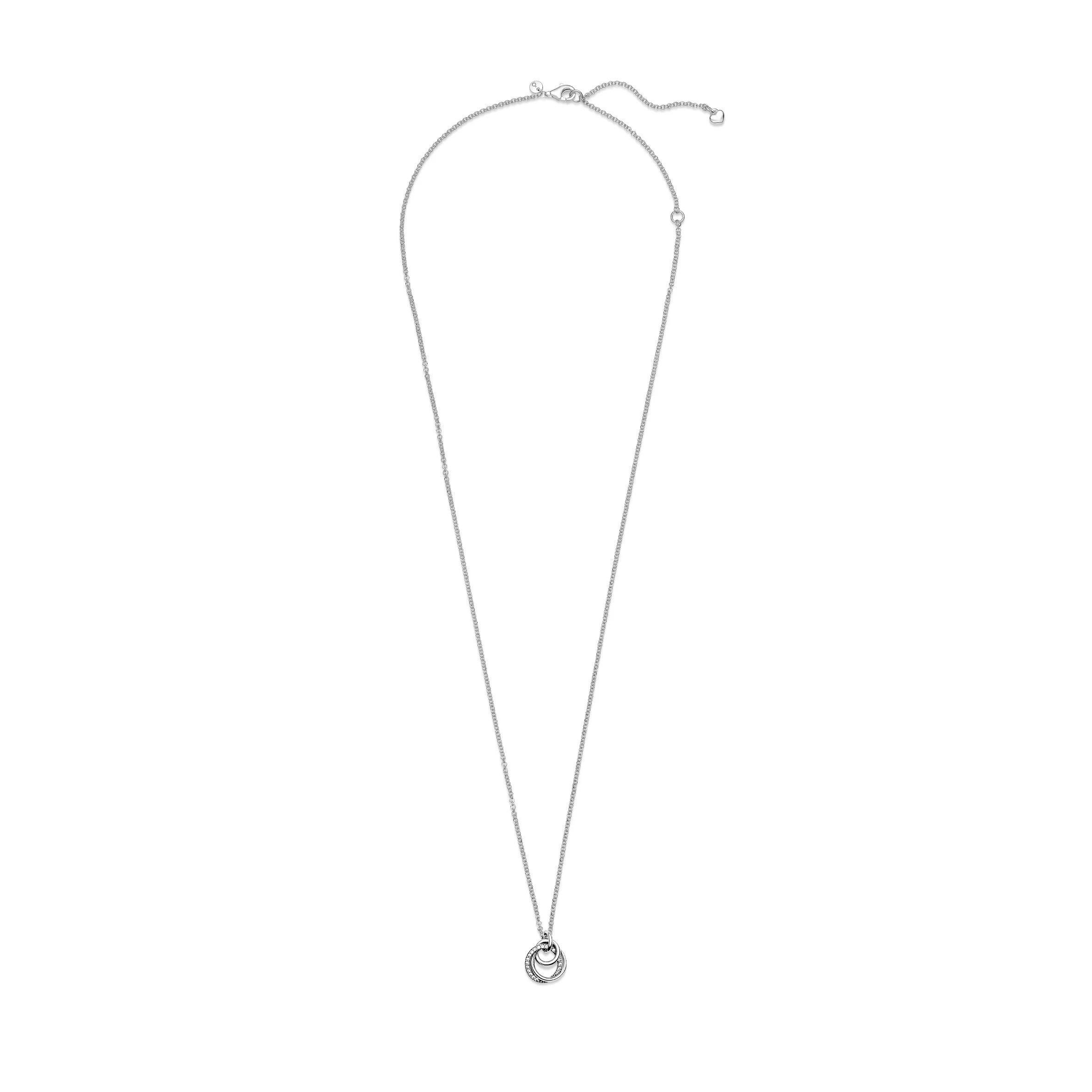 Encircled Sterling Silver Necklace With Clear Cubic Zirconia Pendant - Image 5