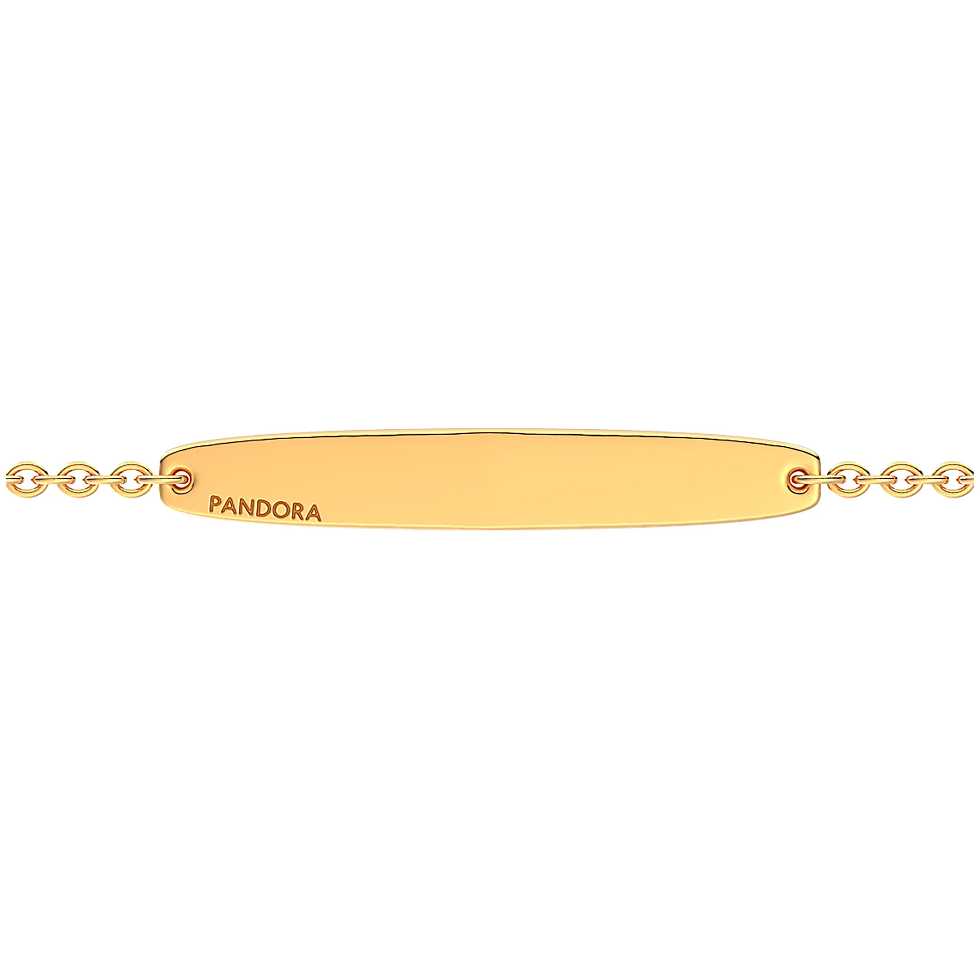 Engravable 14K Gold-Plated Bar Bracelet With Clear Cubic Zirconia - Image 6