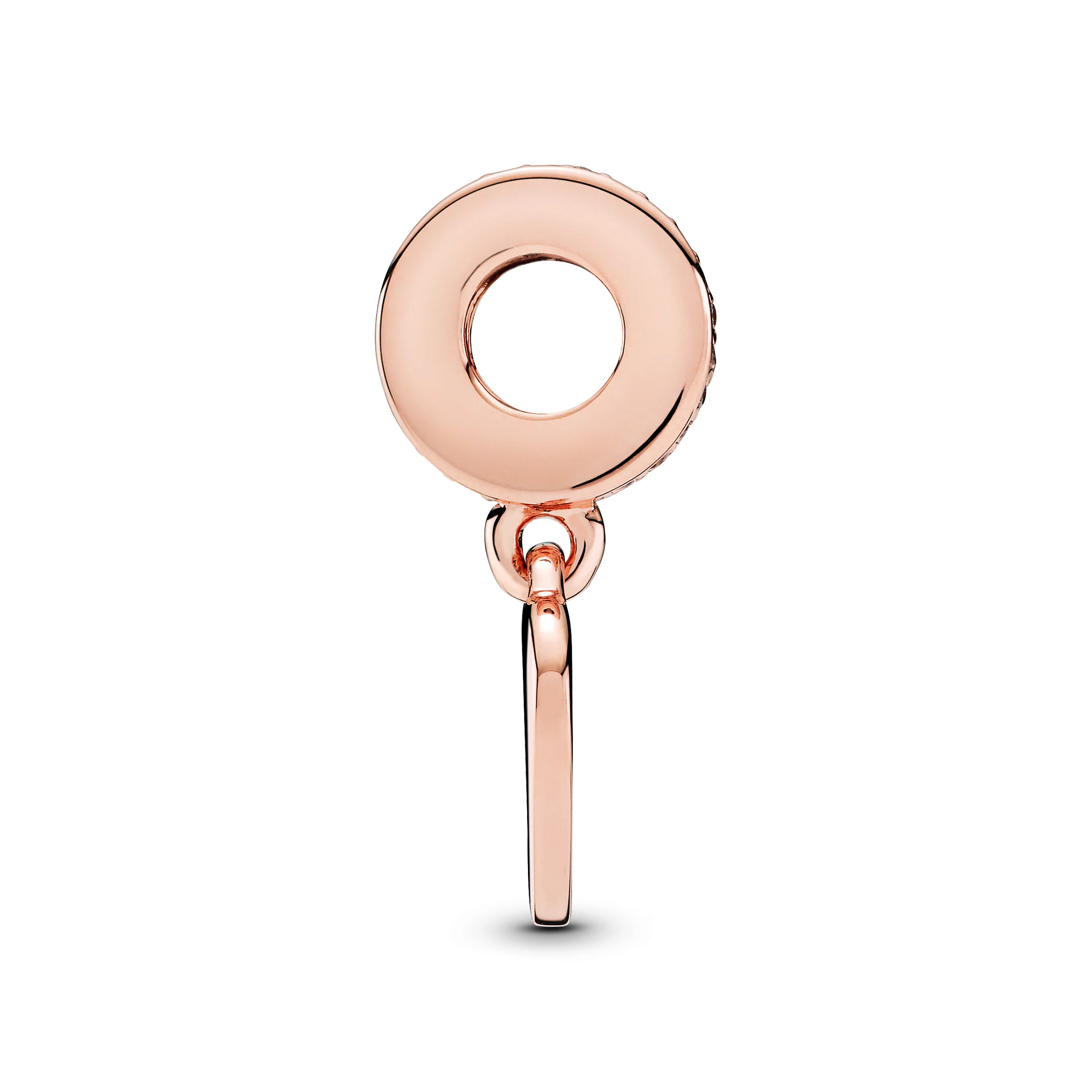 Engravable Heart Disc 14K Rose Gold-Plated Dangle With Clear Cubic Zirconia - Image 4