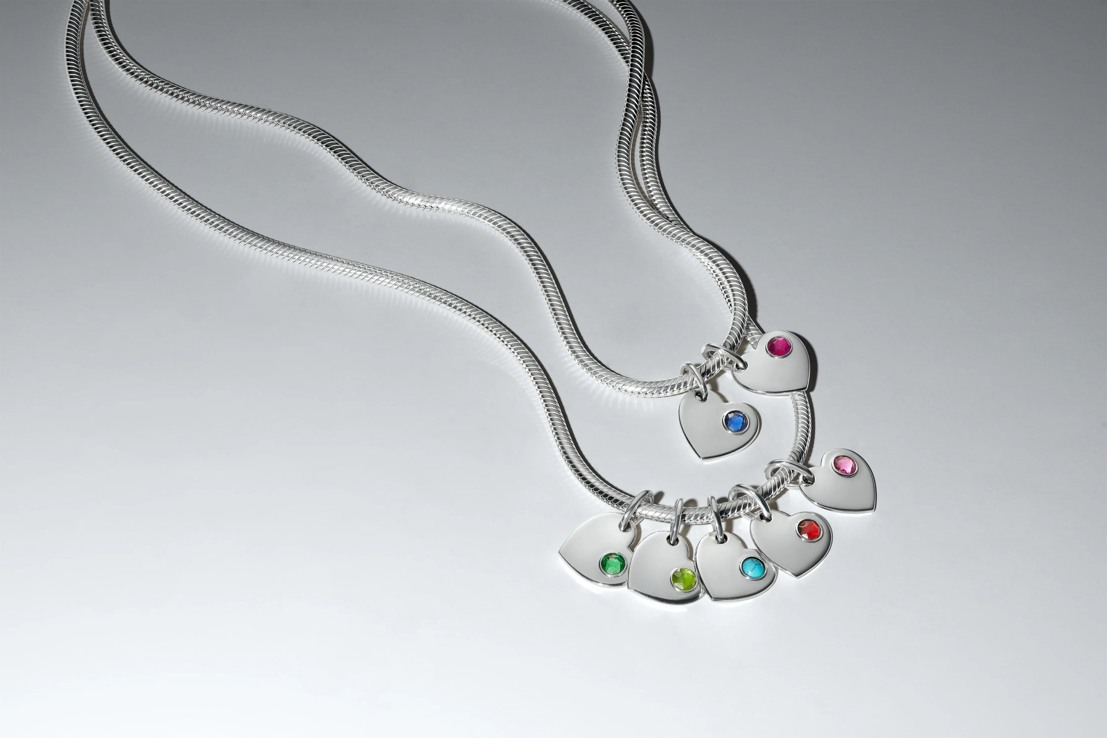 Engravable Heart Sterling Silver Dangle With Plox Pink Crystal - Image 4