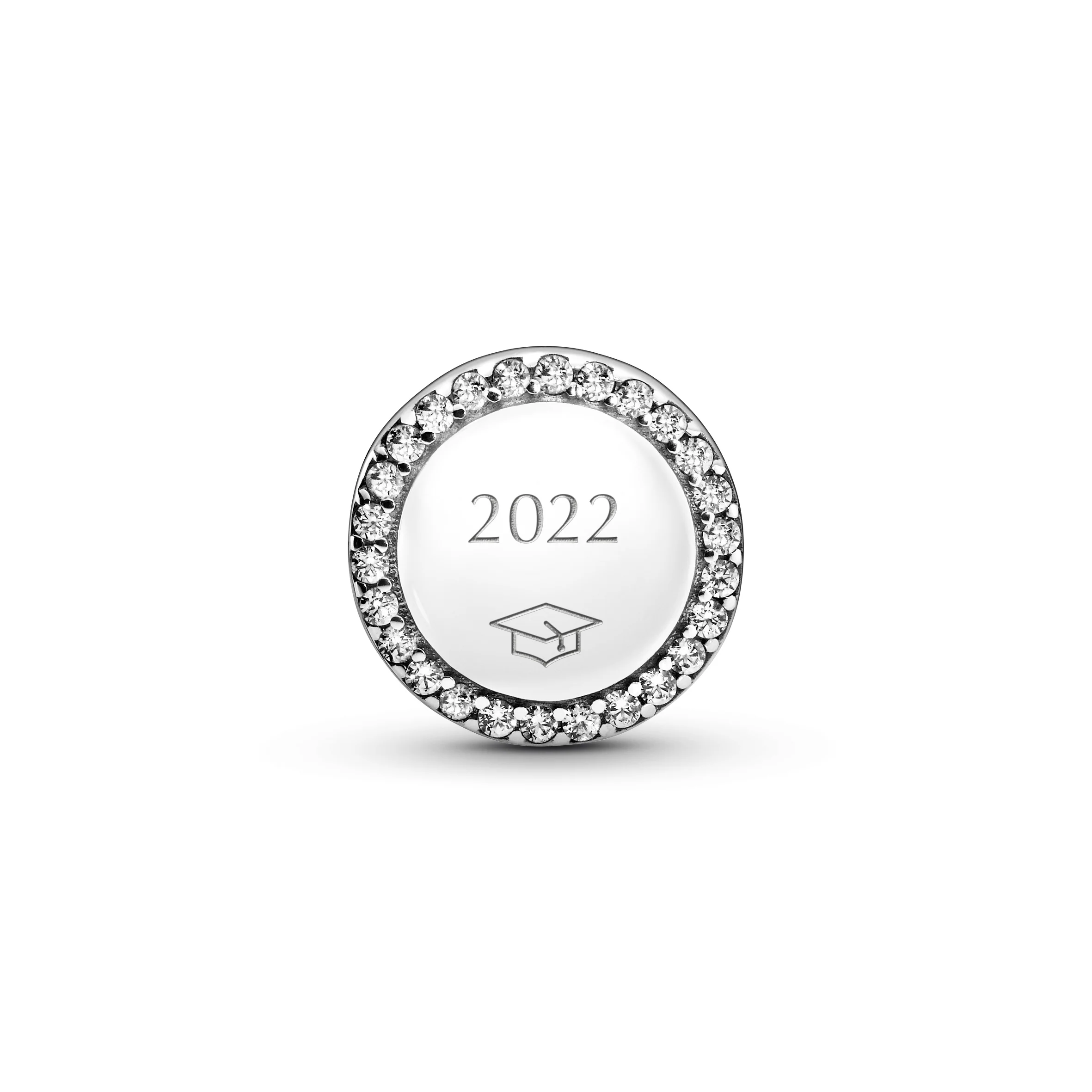 Engravable Sterling Silver Charm With Clear Cubic Zirconia - Image 4