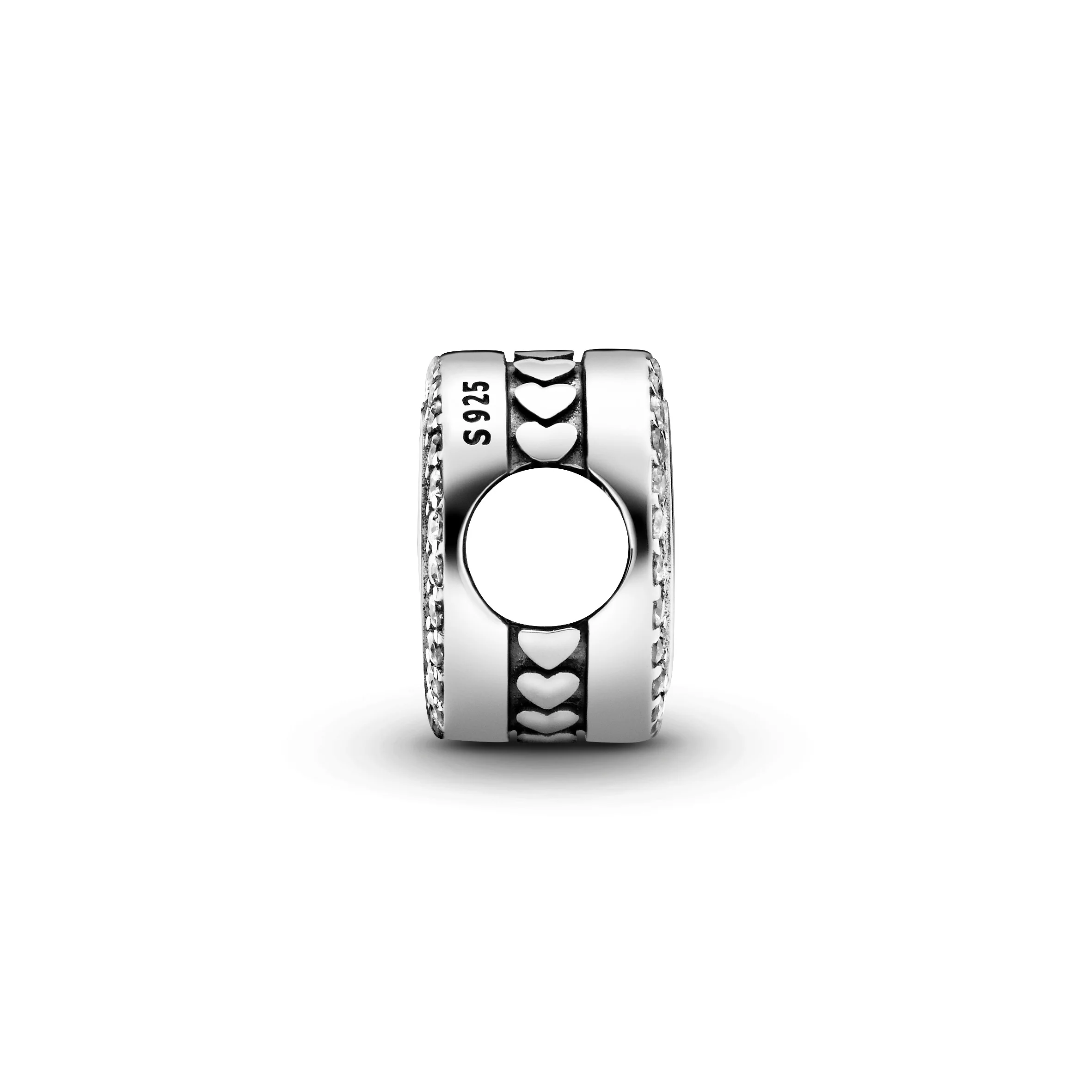 Engravable Sterling Silver Charm With Clear Cubic Zirconia - Image 5