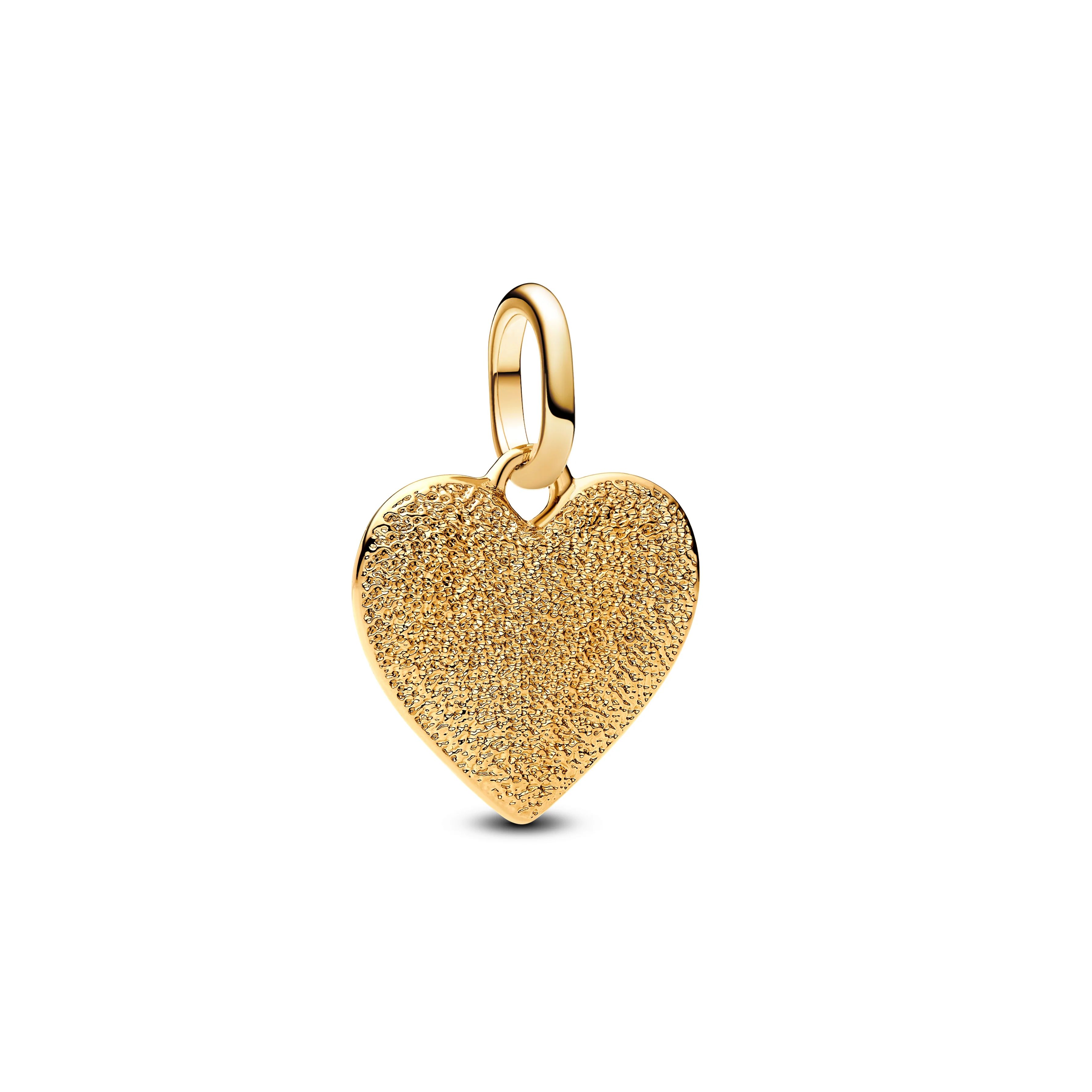 Engravable Textured Heart 14K Gold-Plated Medallion
