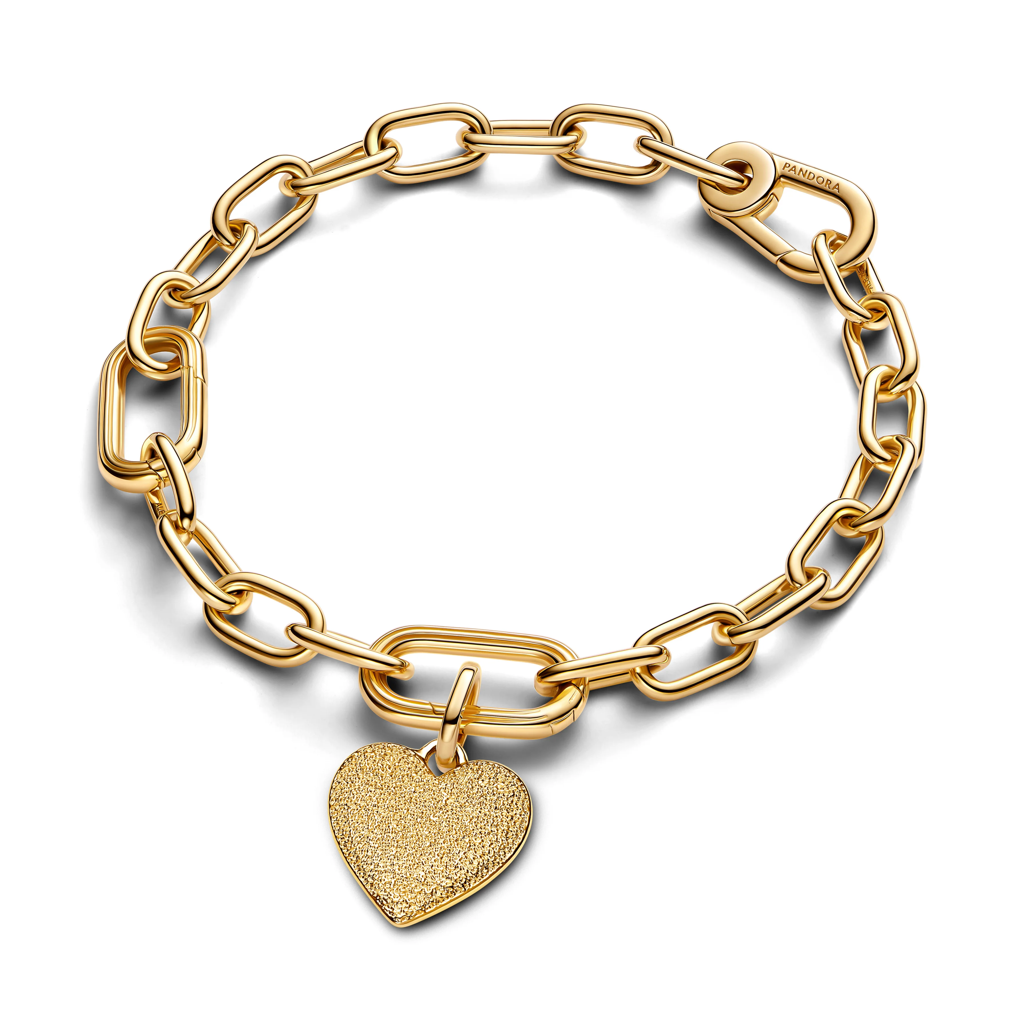 Engravable Textured Heart 14K Gold-Plated Medallion - Image 3