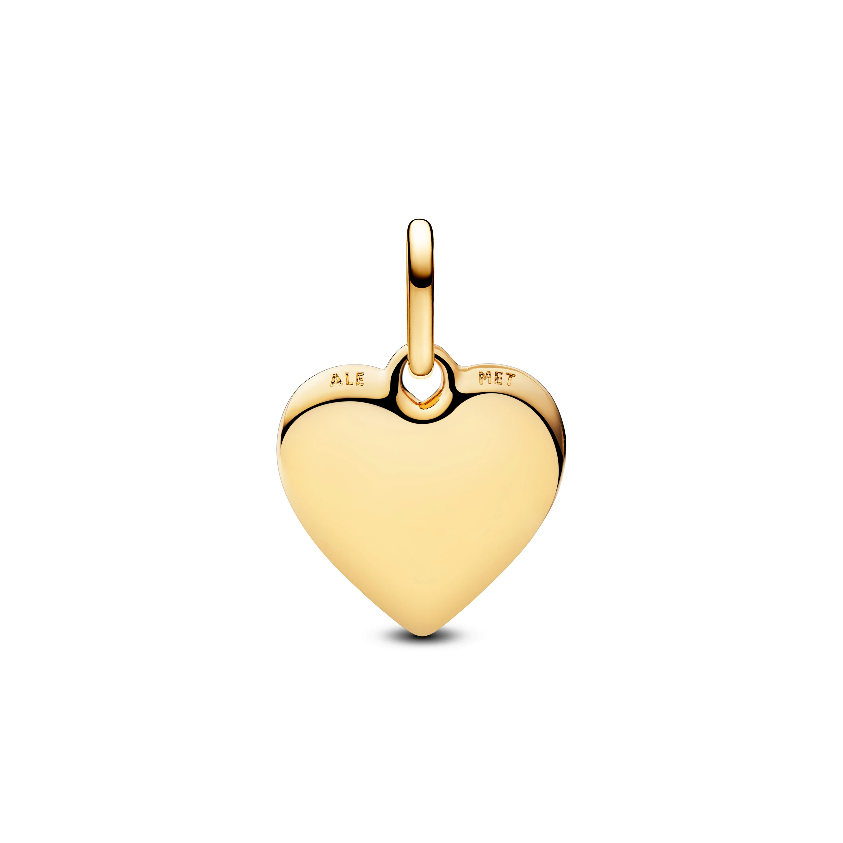 Engravable Textured Heart 14K Gold-Plated Medallion - Image 4