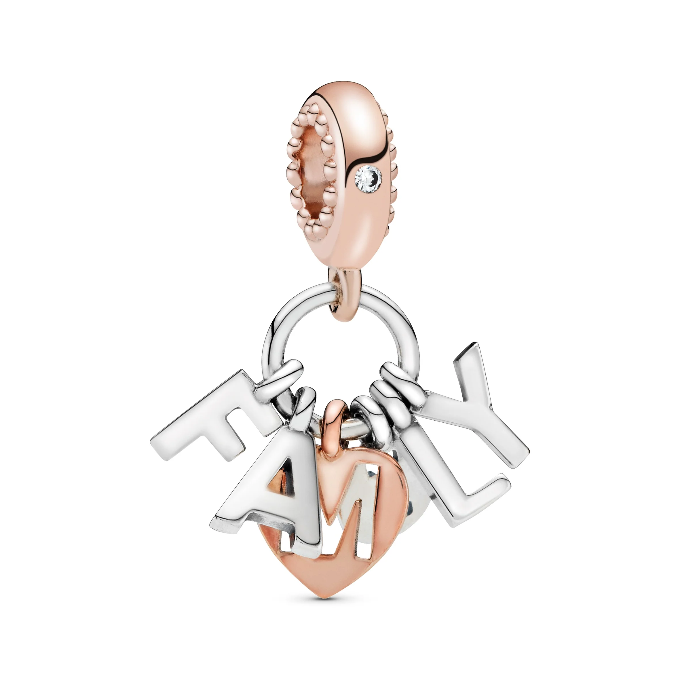 Family 14K Rose Gold-Plated And Silver Dangle With Clear Cubic Zirconia - Image 7