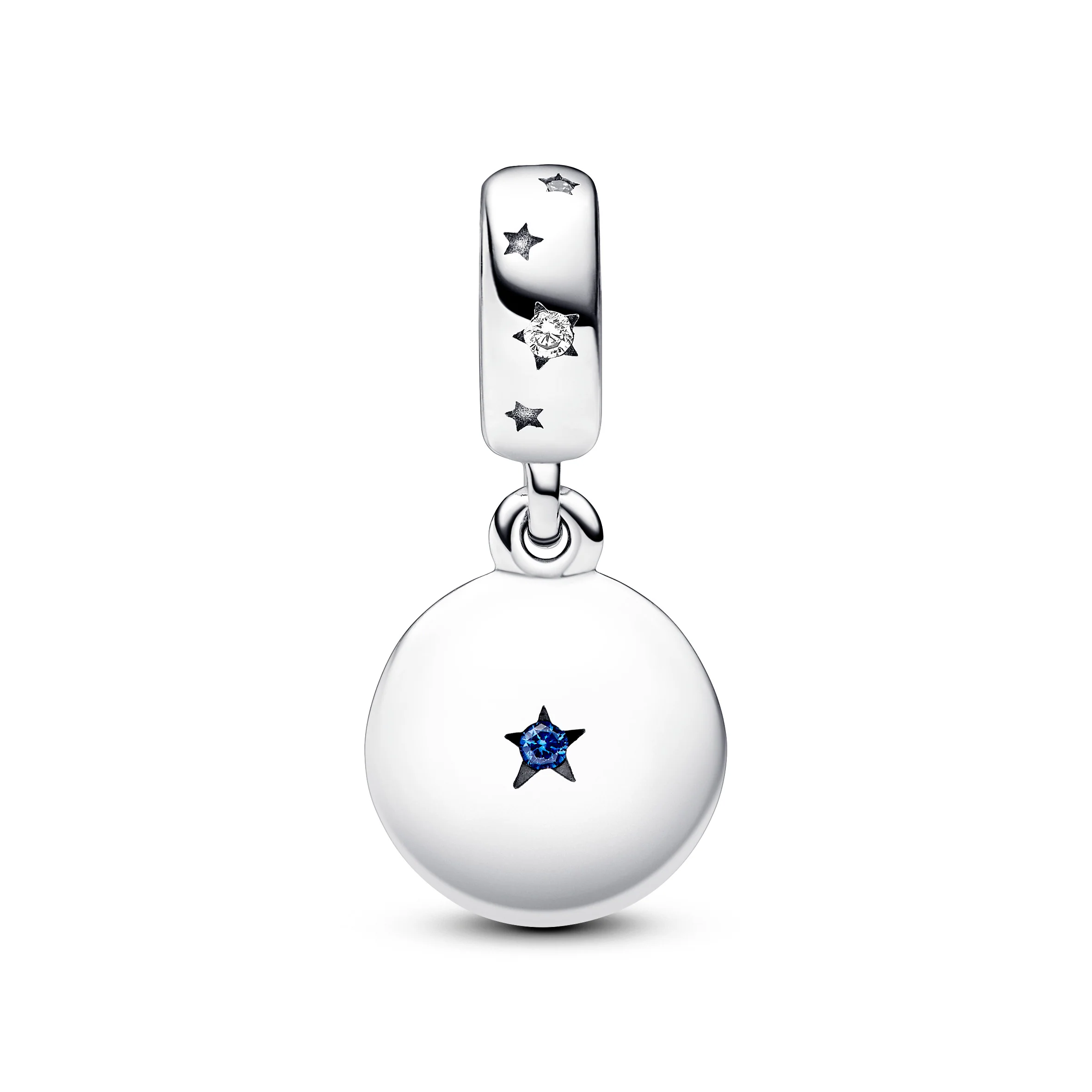 Family Sterling Silver Double Dangle With Stellar Blue Crystal And Clear Cubic Zirconia - Image 3