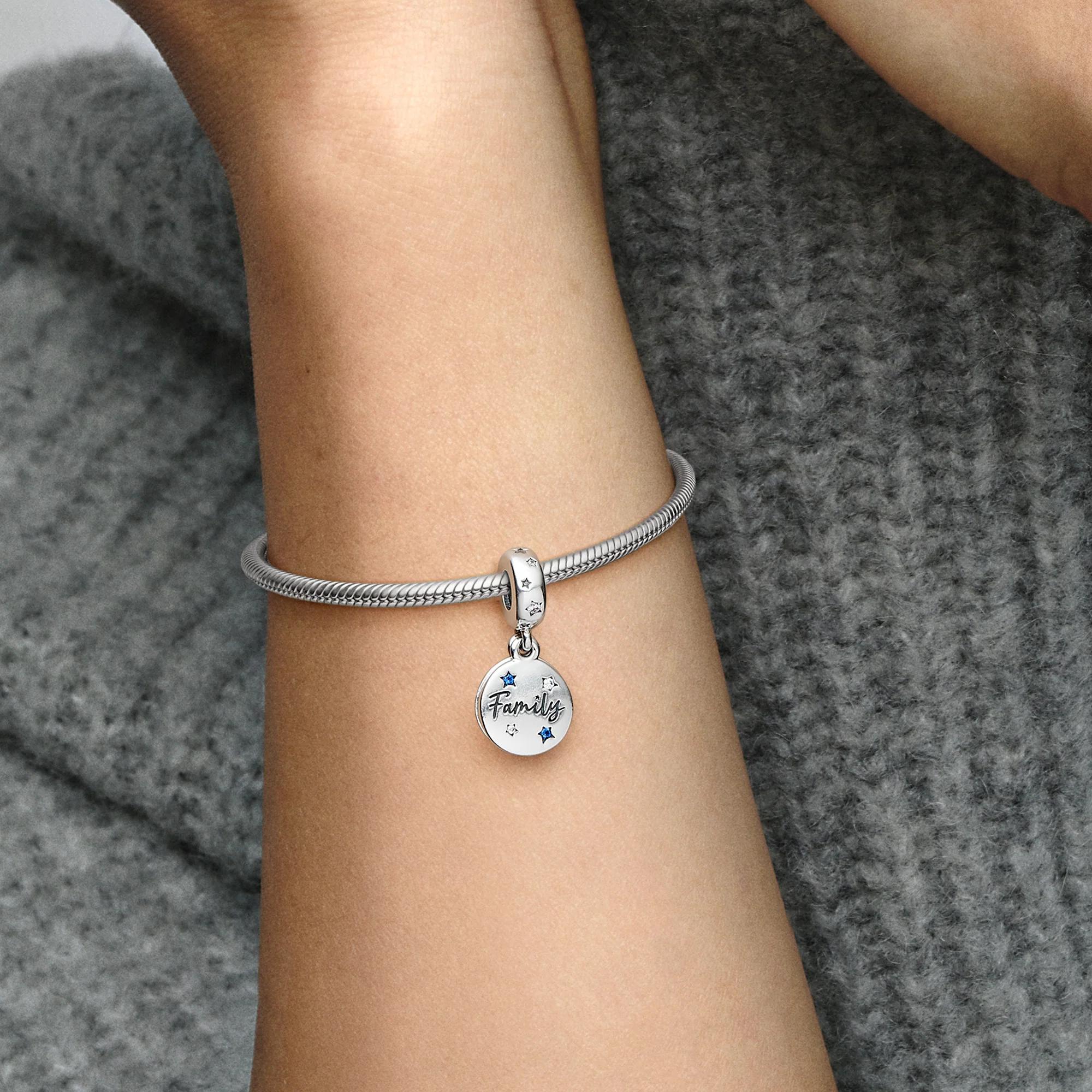 Family Sterling Silver Double Dangle With Stellar Blue Crystal And Clear Cubic Zirconia - Image 5