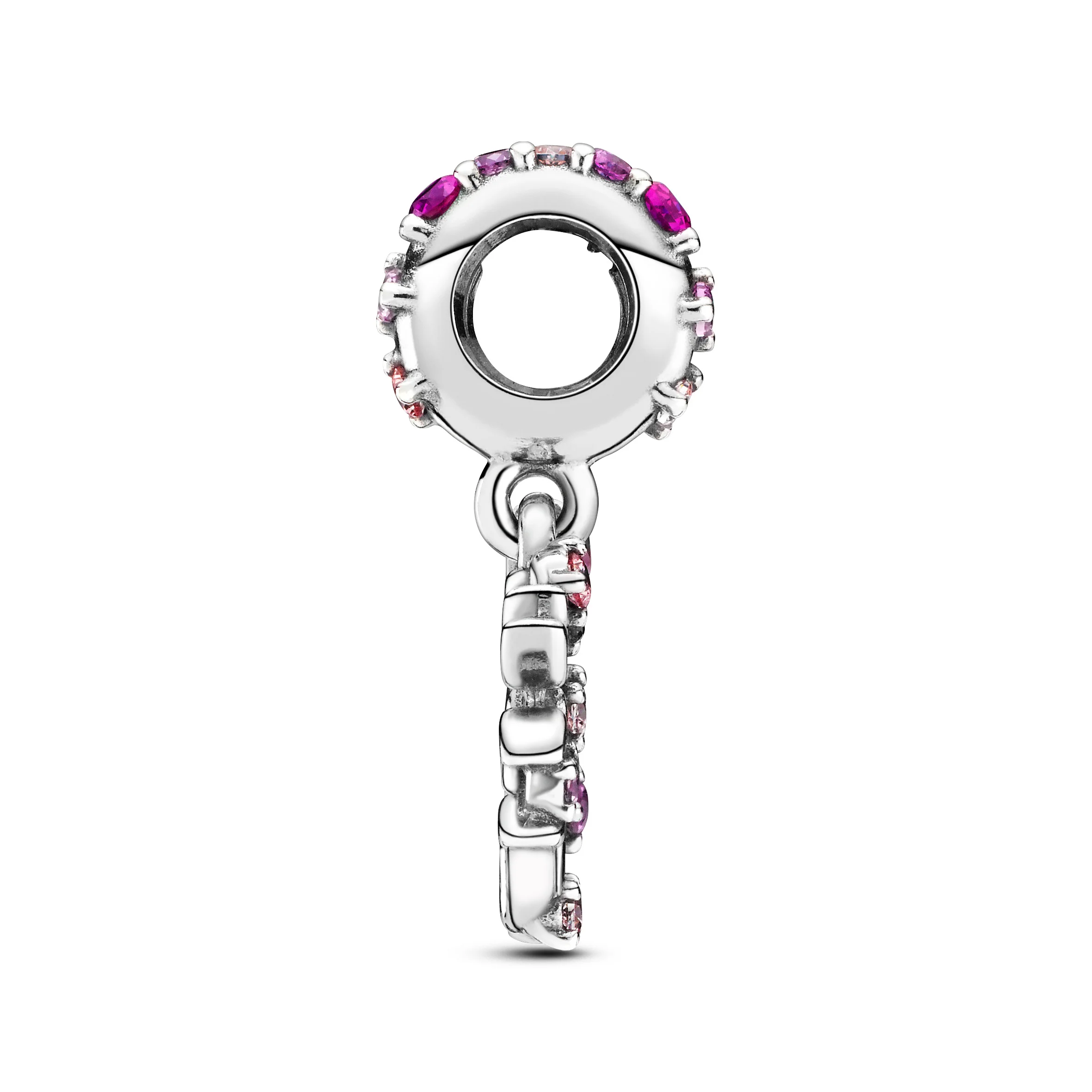Family Tree Sterling Silver Dangle With Fancy Fairy Tale Pink Cubic Zirconia, Synthetic Pink Sapphire And Synthetic Ruby - Image 4