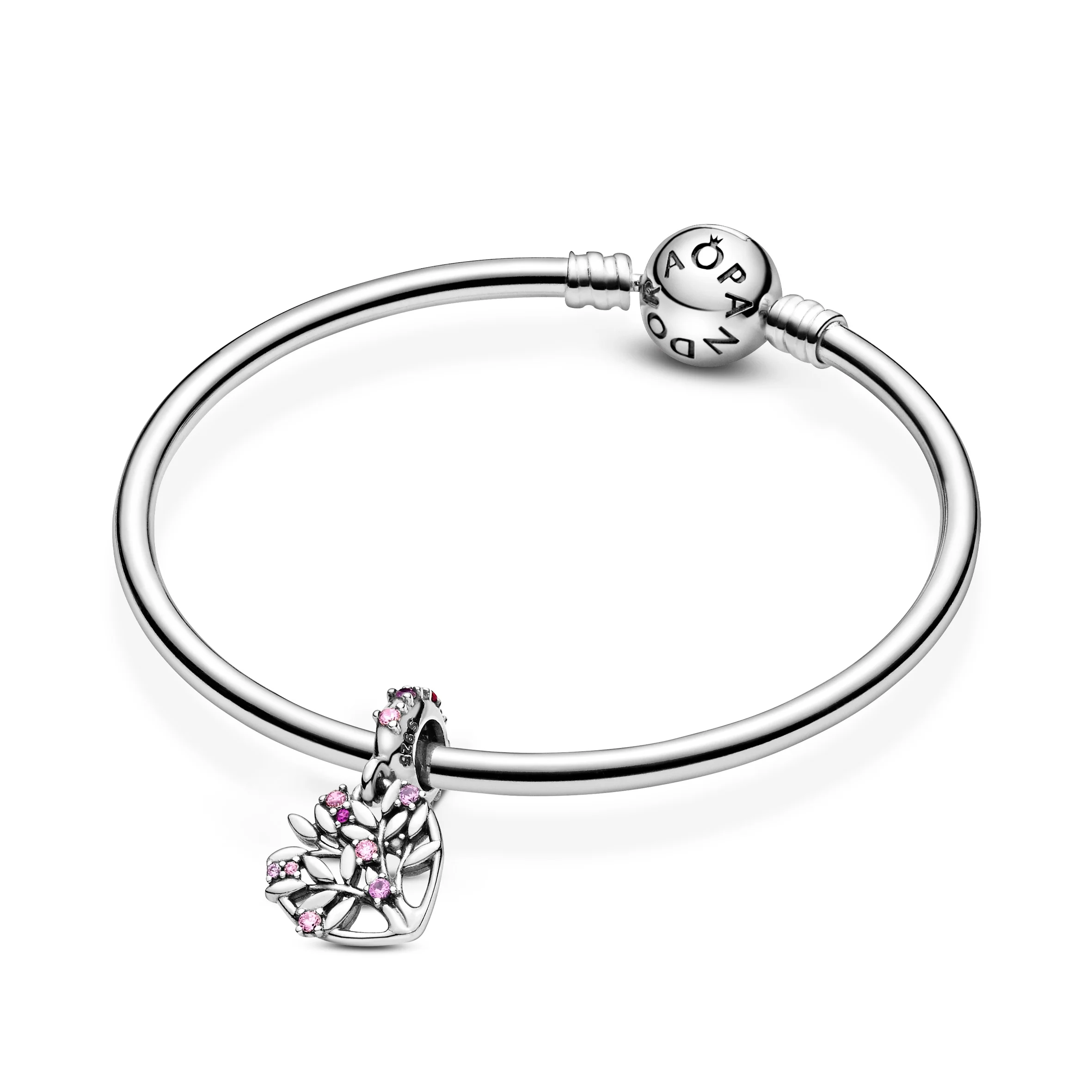 Family Tree Sterling Silver Dangle With Fancy Fairy Tale Pink Cubic Zirconia, Synthetic Pink Sapphire And Synthetic Ruby - Image 7