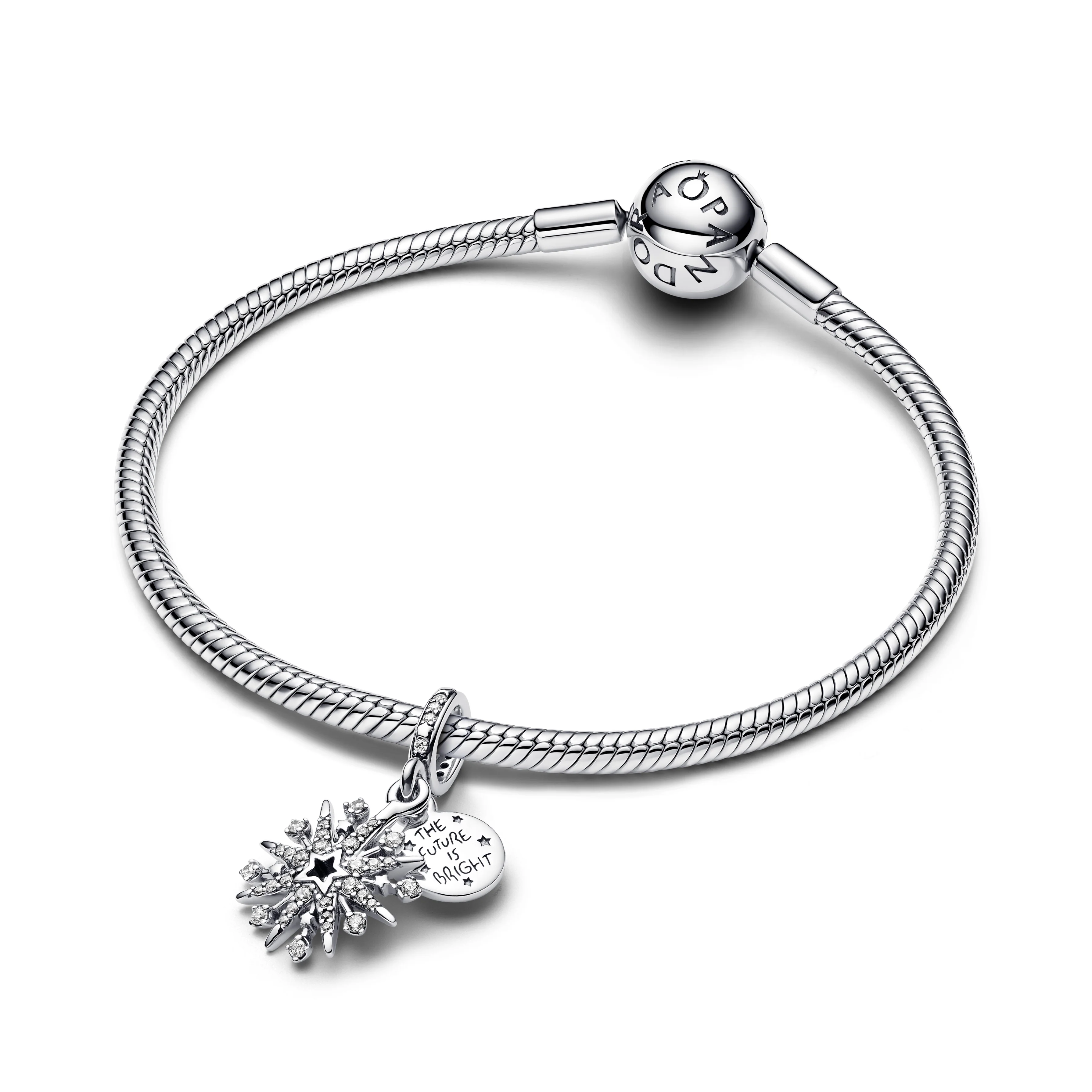 Firework Sterling Silver Double Dangle With Clear Cubic Zirconia - Image 3