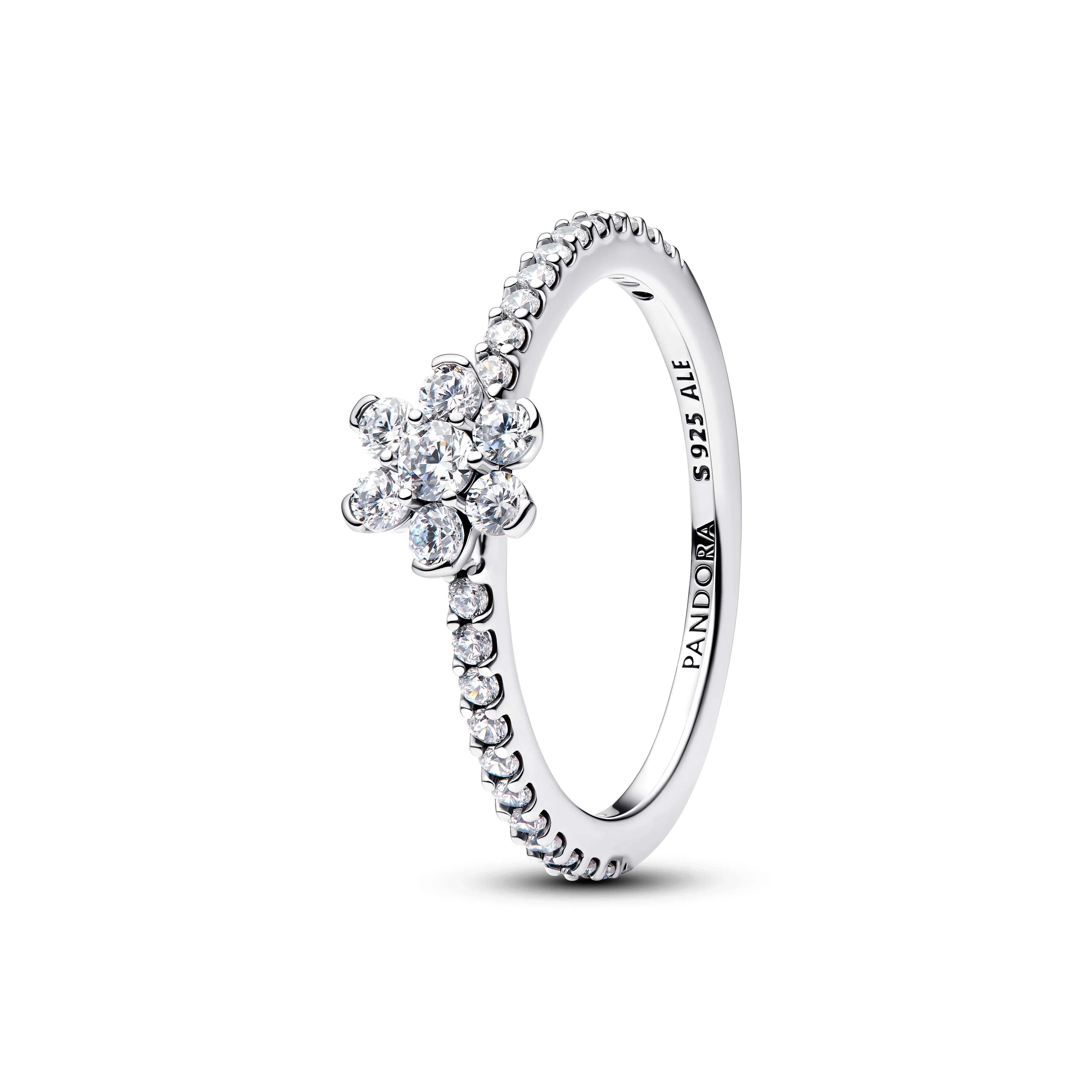 Flower Sterling Silver Ring With Clear Cubic Zirconia - Image 2
