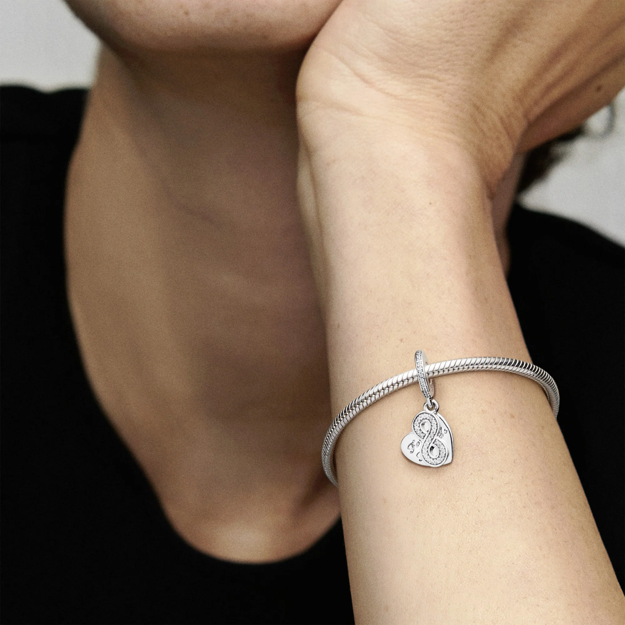 Forever Friends Heart Silver Dangle With Clear Cubic Zirconia - Image 3