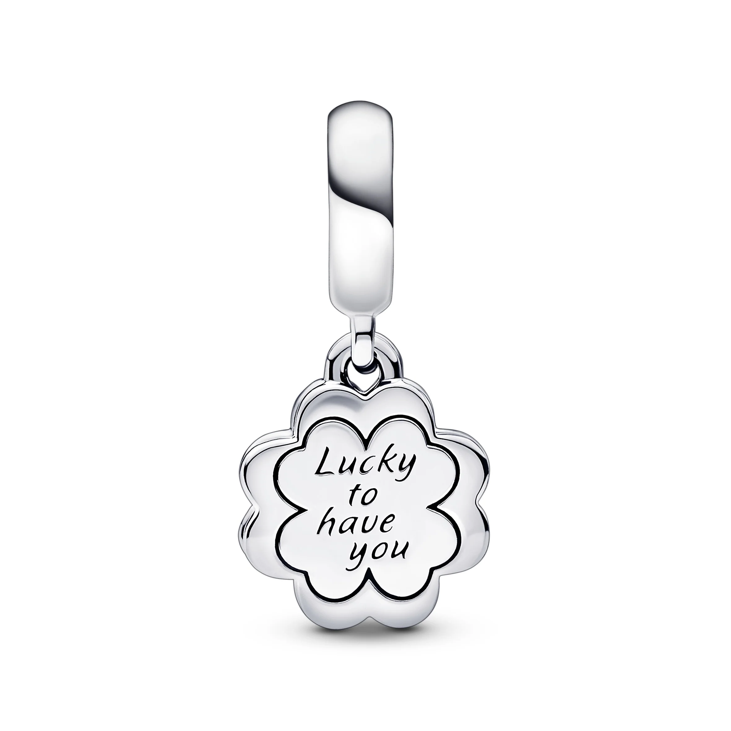 Friend Sterling Silver Dangle With Clear Cubic Zirconia And Glittery Pink Enamel - Image 5