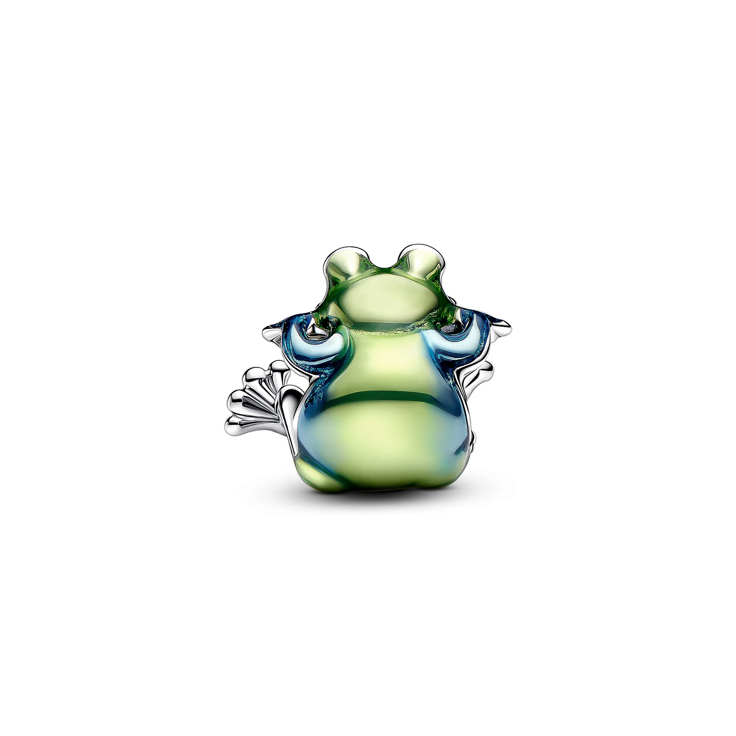 Frog Sterling Silver Charm With Transparent Blue And Green Enamel - Image 3