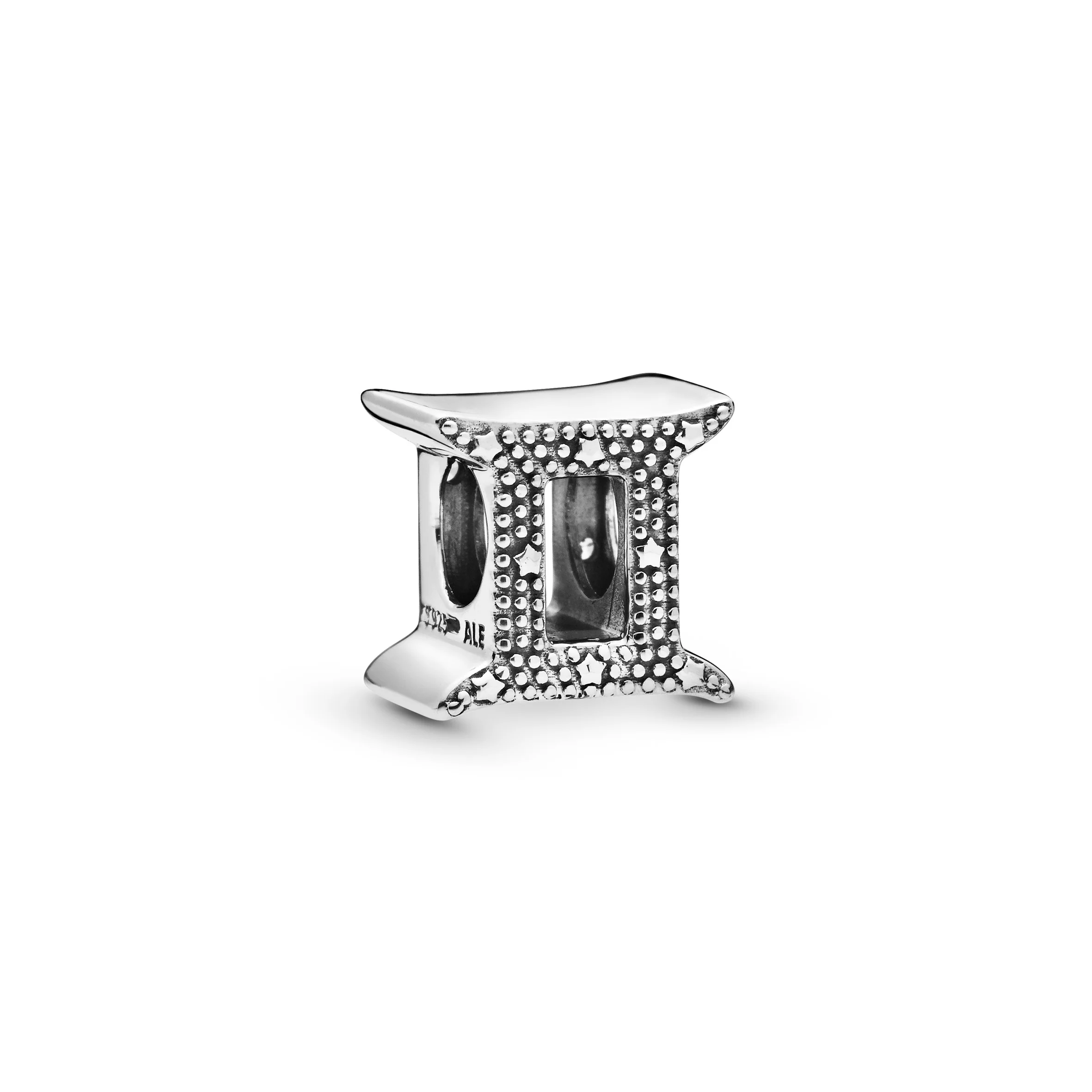 Gemini Sterling Silver Charm With Clear Cubic Zirconia - Image 4