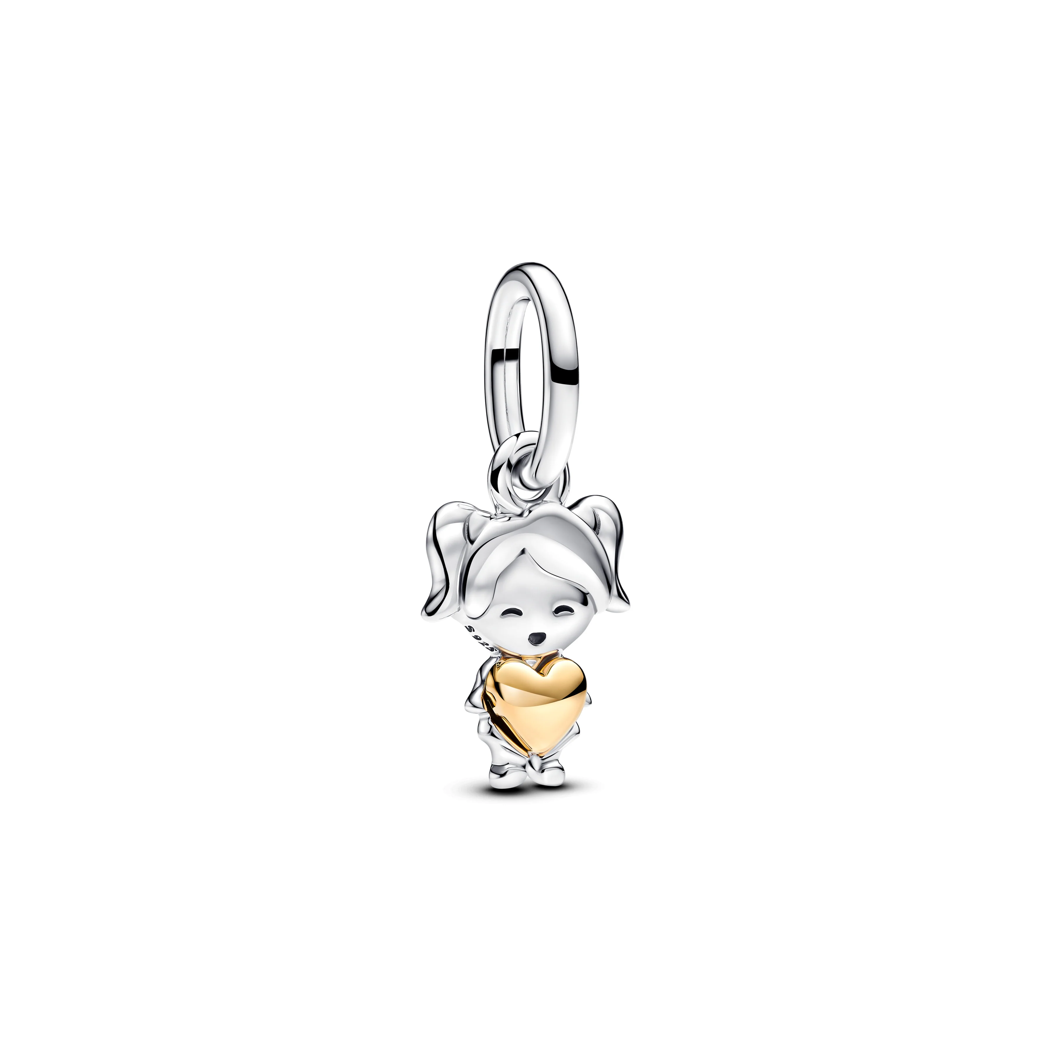 Girl Sterling Silver And 14K Gold-Plated Dangle